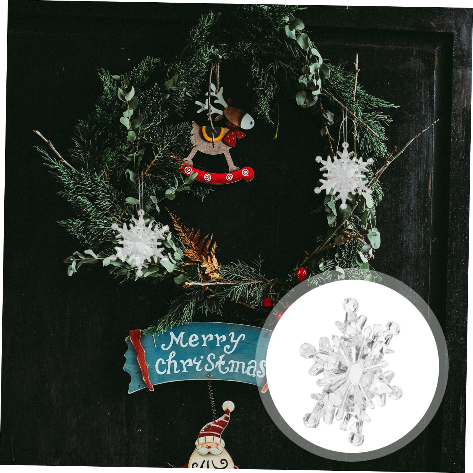 50piezas Colgante De Copo De Transparente Decoración Navideña De Copos De Adornos Colgantes para Árbol De Navidad Adornos Navideños para Hacer Tú Mismo