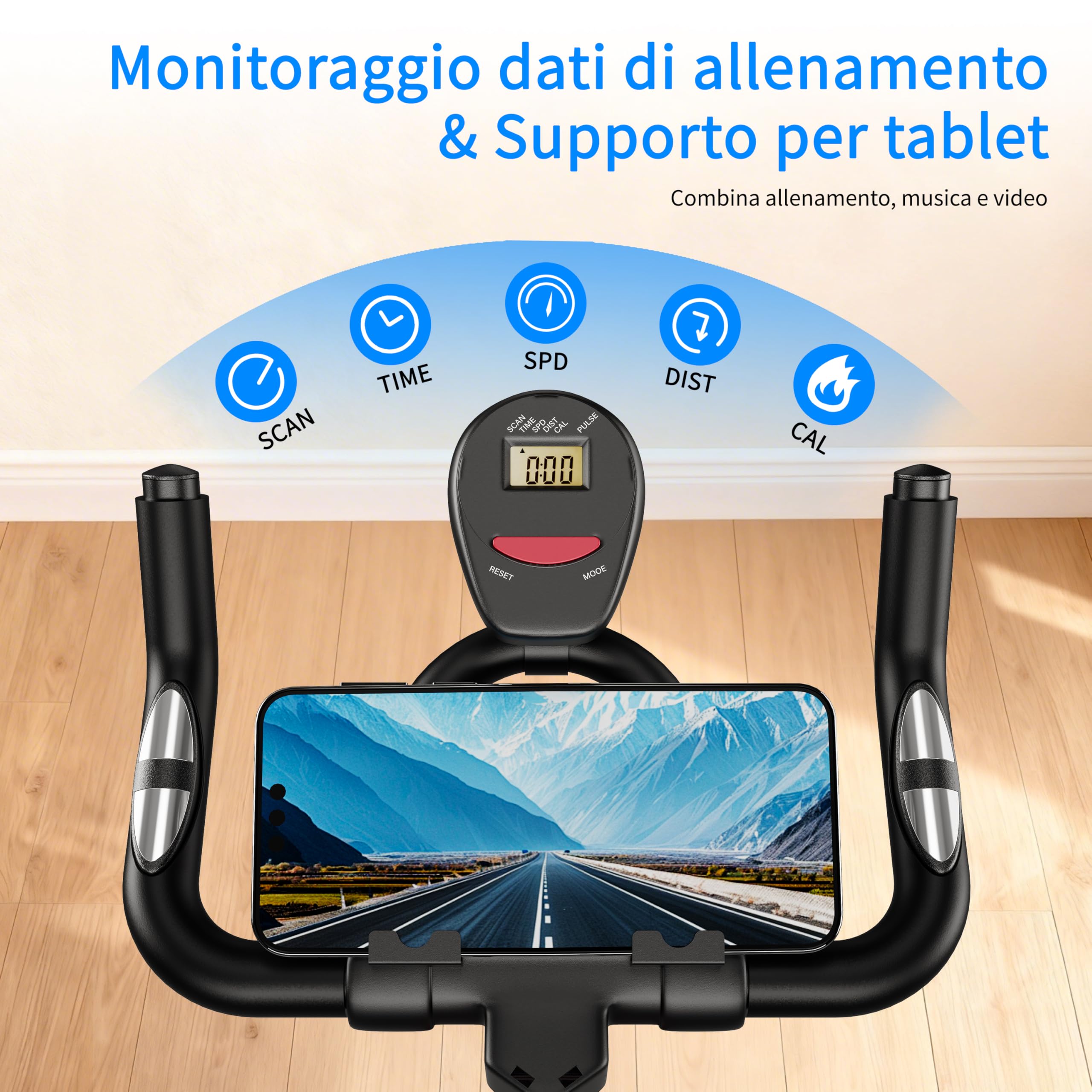 Cyclette da Casa, Cyclette per Casa con Resistenza Magnetica, Schermo LCD, Silenzio Salvaspazio Resistenza Regolabile Per Home Gym e Indoor Cycling Silenzioso