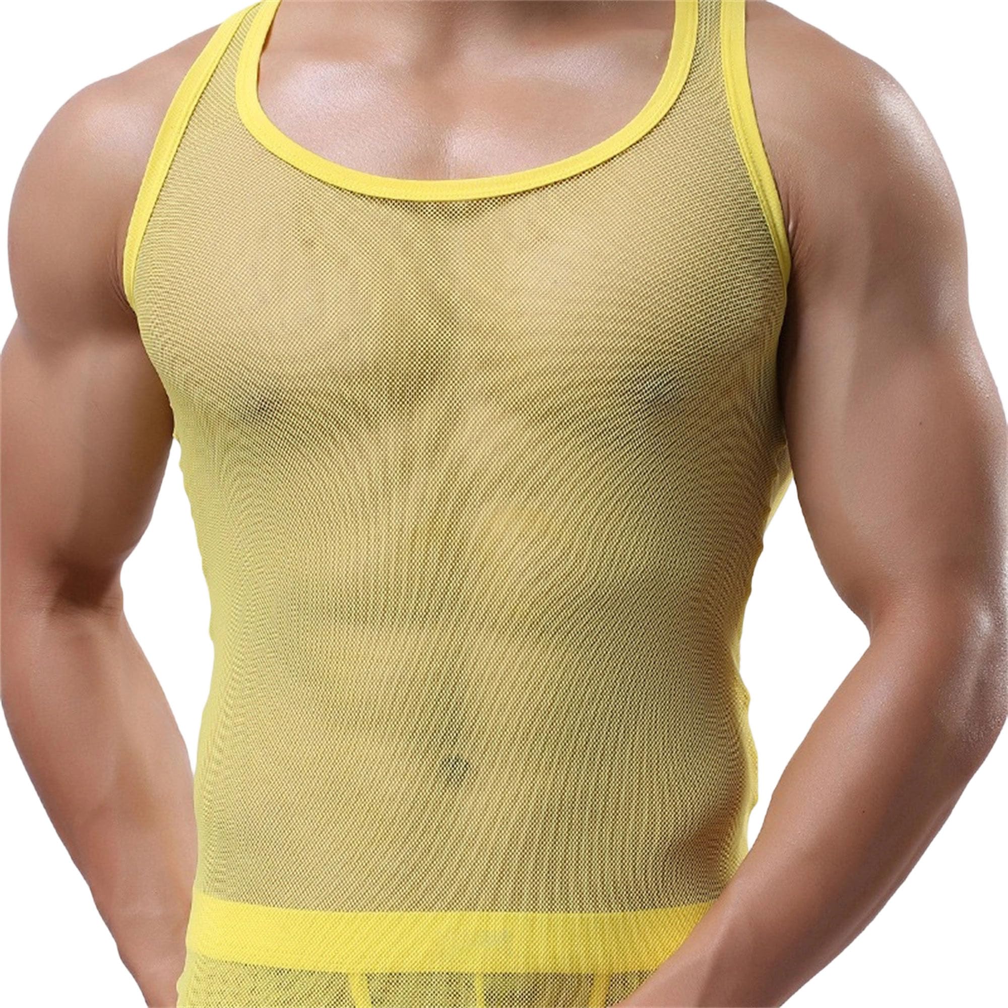 Camiseta sin mangas de malla para hombre contra el sudor en entrenamiento 8