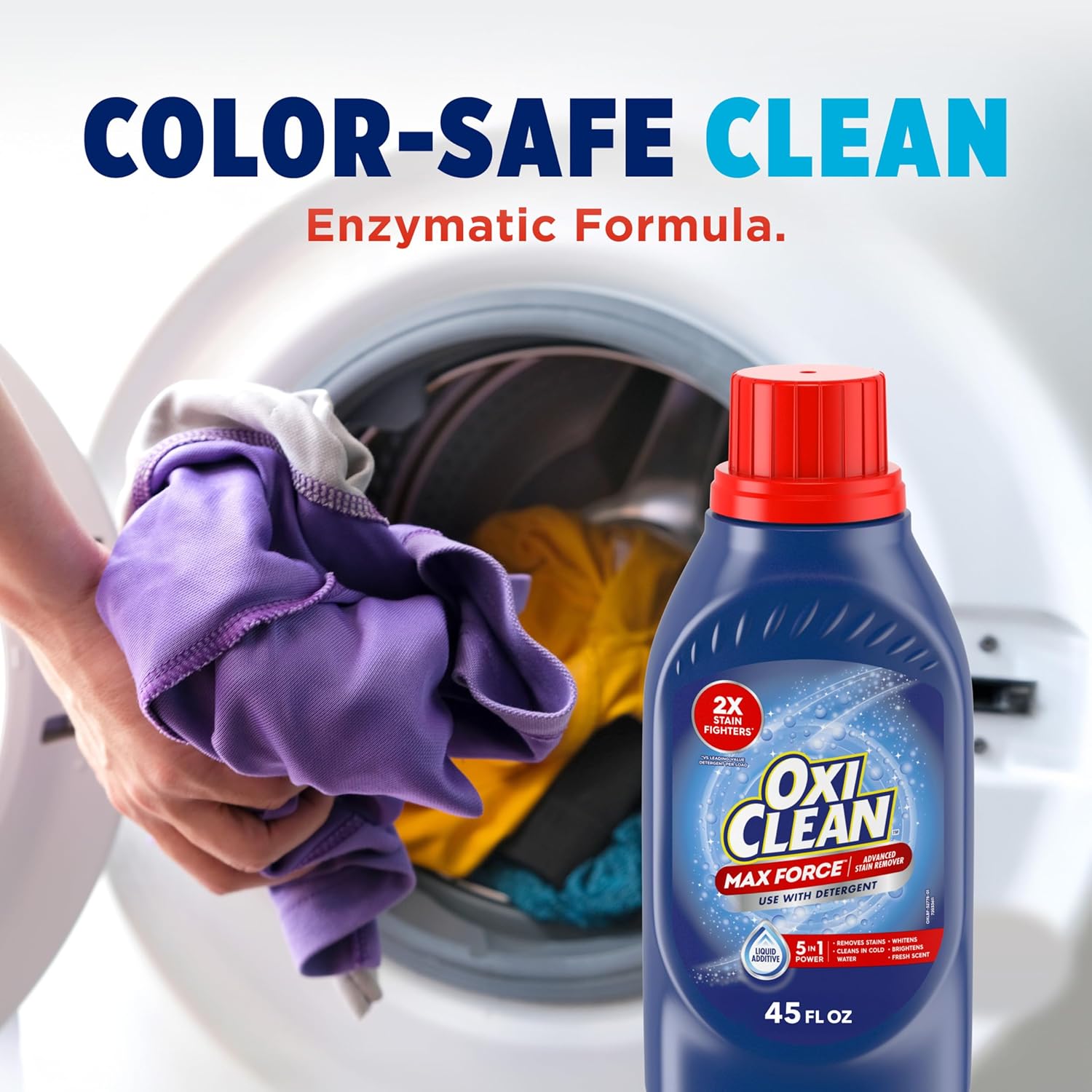 Max Force Advanced Stain Remover Liquid, Color-Safe, Bleach-Free