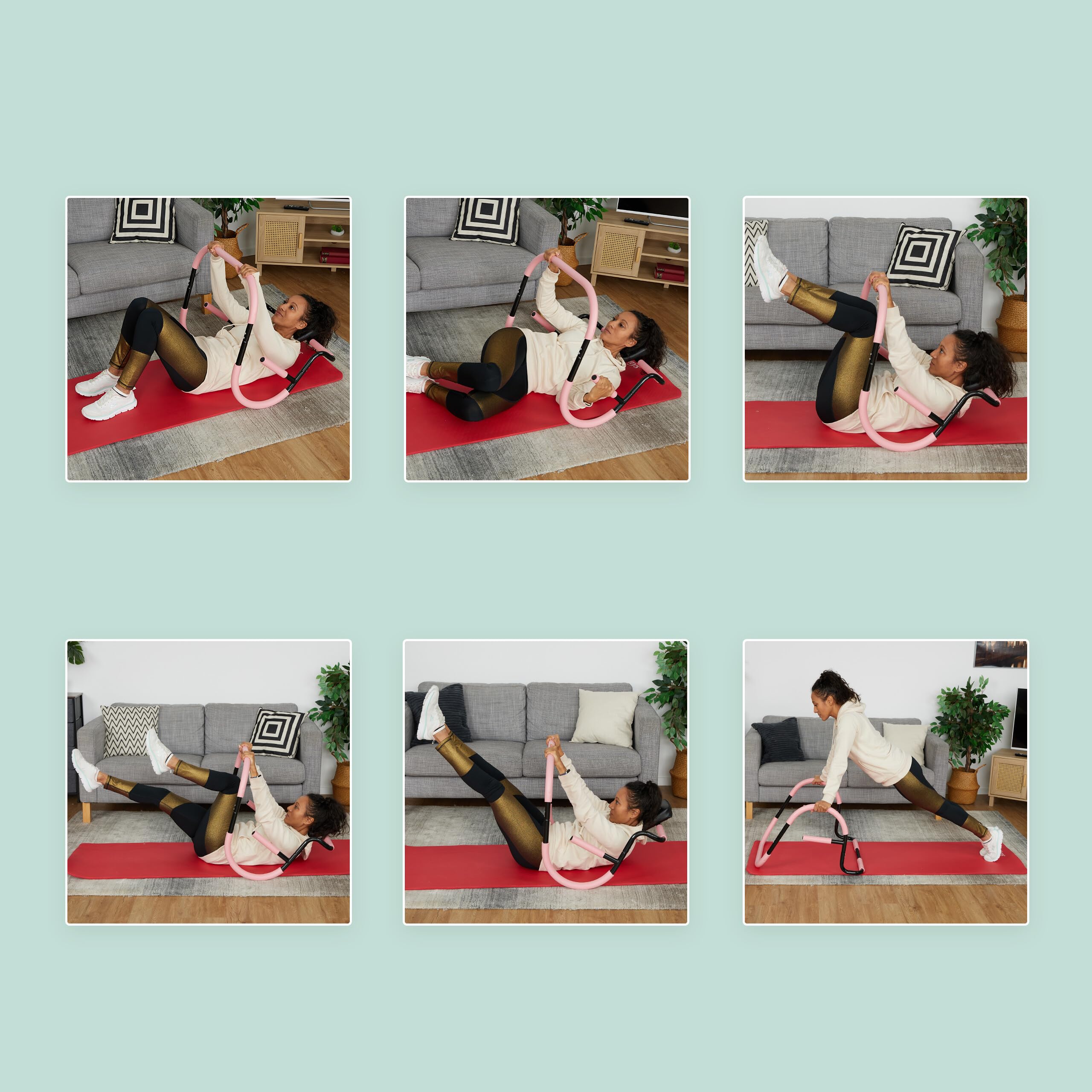 Relaxdays Bauchtrainer, Bauchmuskeltrainer, HxBxT: 68,5 x 69 x 65 cm, effektives Training zuhause, für Sit-Ups