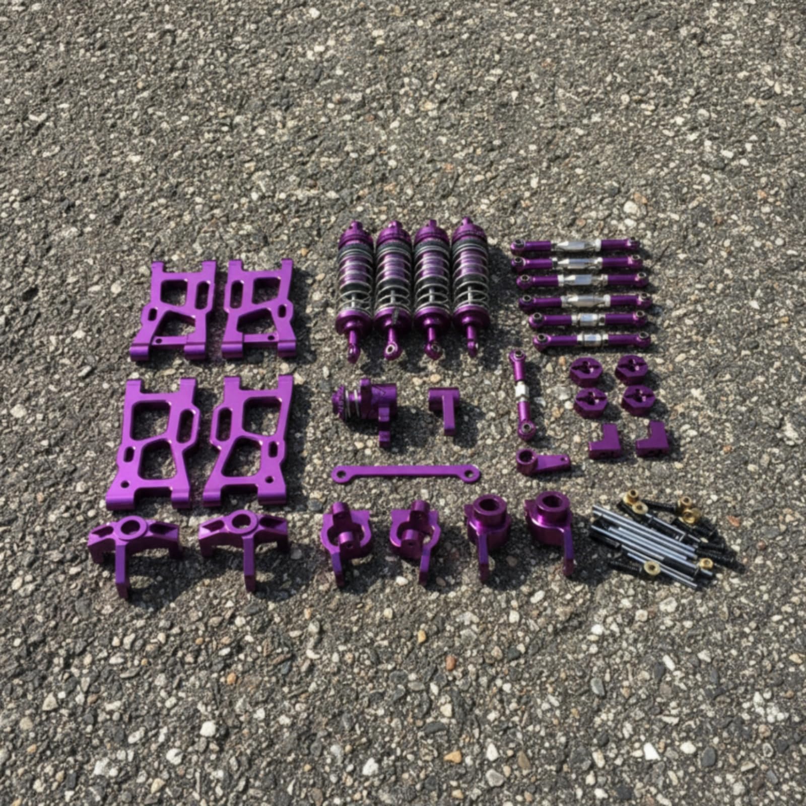 Componenti per Veicoli in Kit di Upgrade Parti Auto RC Ammortizzatori Snodi Sterzo Blocchi C Posteriori Tiranti Assieme Sterzante in Metallo Adatti a, Array, Blu