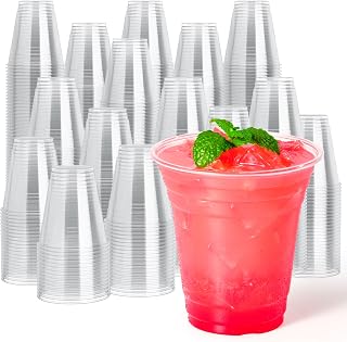 JOLLY CHEF 12 oz Clear Plastic Cups, 1000 Pack Disposable Clear Drinking Cups, Cold Party Drinking Cups for Ice Coffee, Birthday, Weddings, Picnics, Ceremonies, BBQs, Christmas