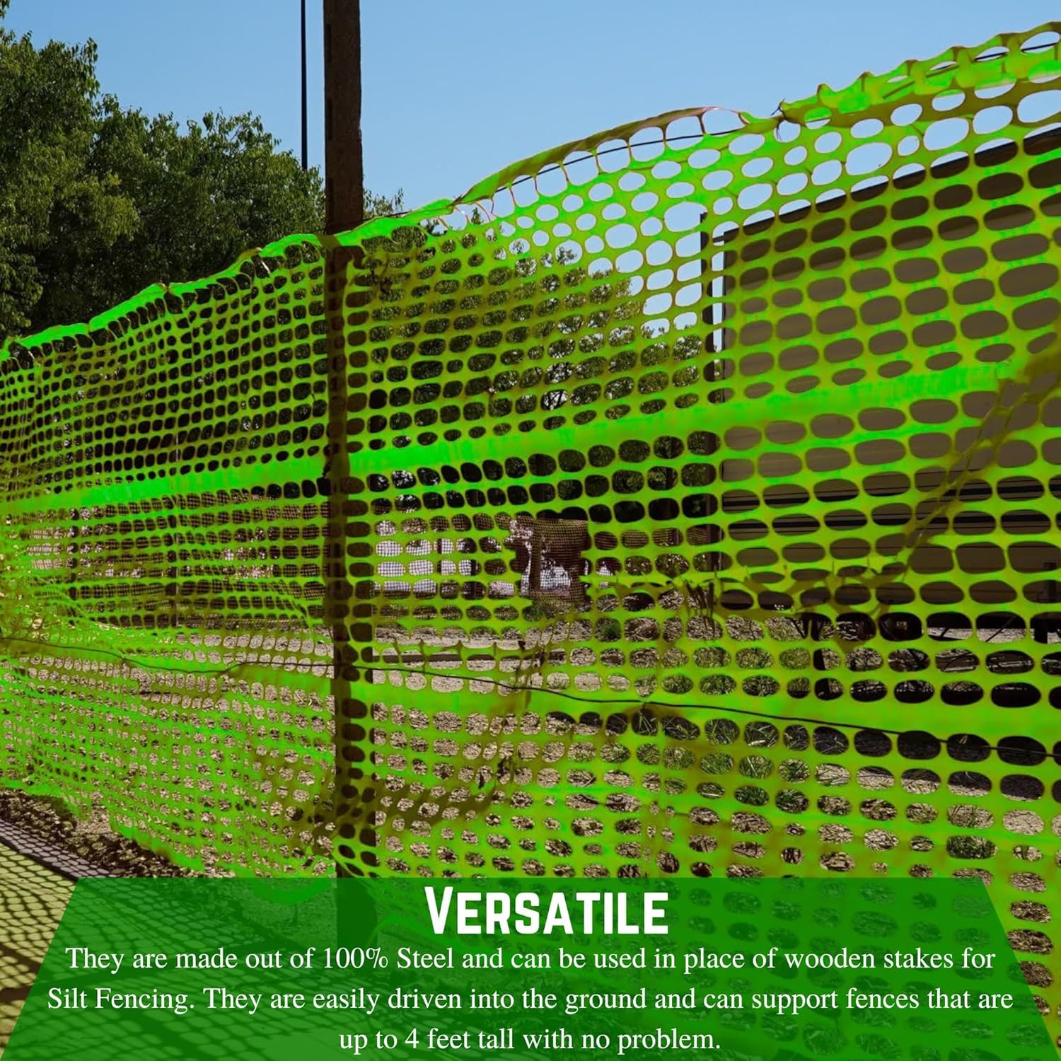VBS - 5 Foot Steel Fence Posts - Fence Posts, Steel Posts, Steel Post, Fence Post, 5-Ft Fence Panels, Fence Panel, Steel Panel, Silt Fence Post, Steel Fence Post (20 Pack)
