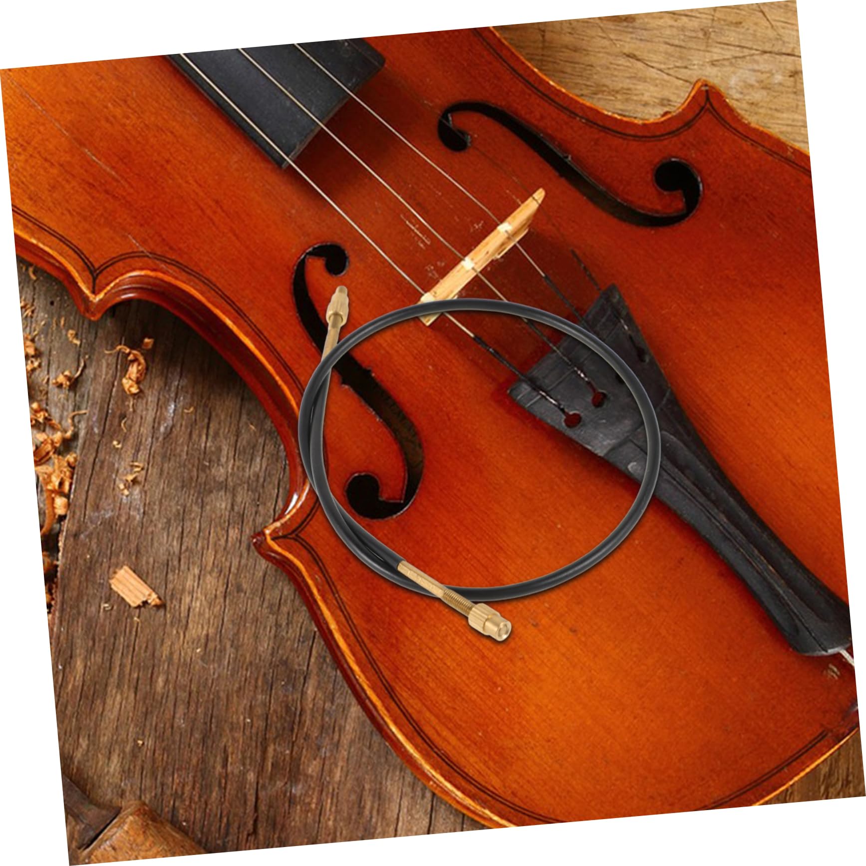 HEMOTON 2pcs 4/4 Bass Tail Ropes Yellow Steel Wire Replacement Tailpiece for Bass Guts