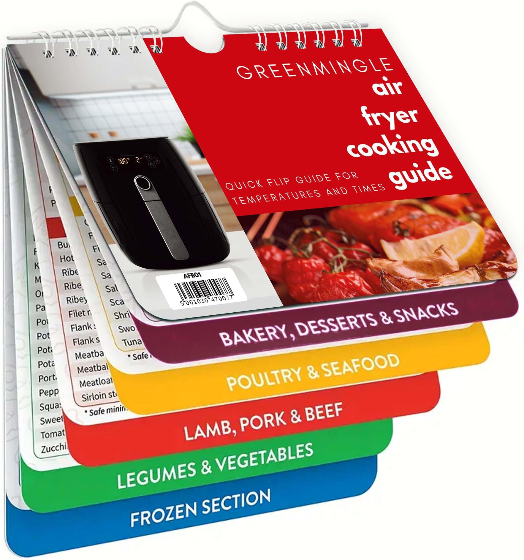 Air Fryer Cookbook Magnetic Cheat Sheet Set Air Fryer Cooking Times Chart Oven Cooking Pot Temp Guide Conversion Chart Cooking Measurements for Food Air Fryer Accessories Recipes Guide