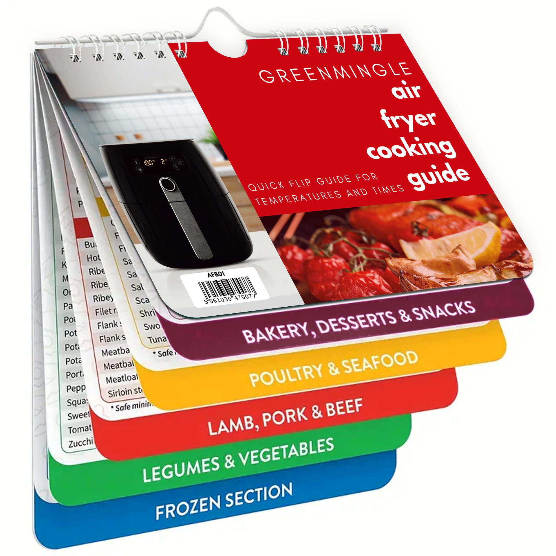 Air Fryer Cookbook Magnetic Cheat Sheet Set Air Fryer Cooking Times Chart Oven Cooking Pot Temp Guide Conversion Chart Cooking Measurements for Food Air Fryer Accessories Recipes Guide