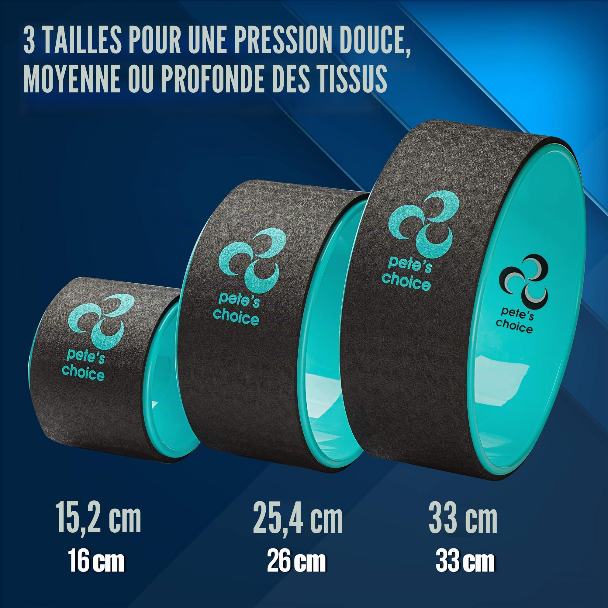 Roues de Yoga, Pack de 3 – Perdez du Poids, Retrouvez la Forme et Ayez une Belle Silhouette Grâce à Notre Pilates Wheel – Améliorez Votre Posture en Faisant du Yoga à Domicile