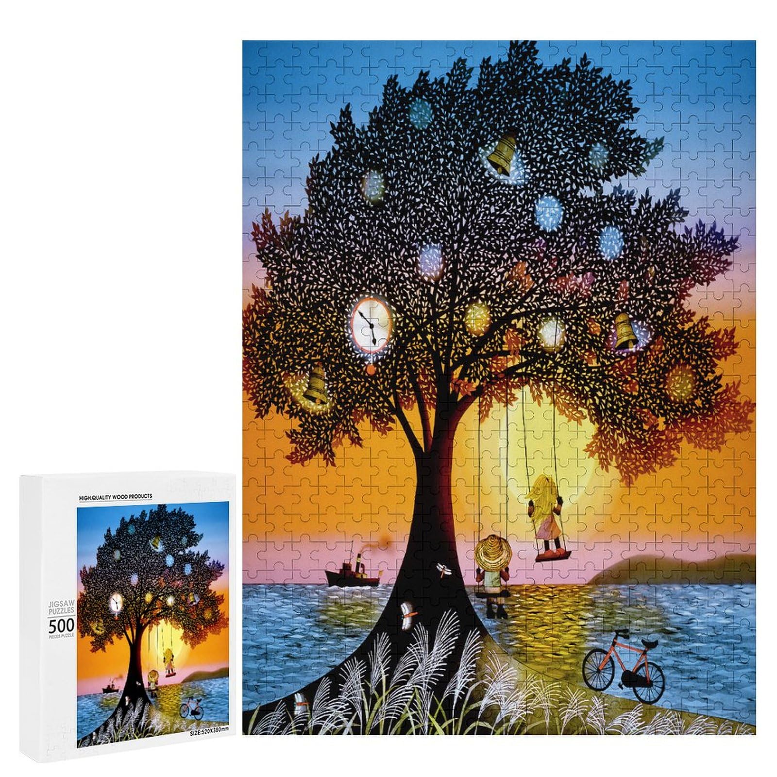 藤城清治先生　夕日のブランコ 藤城清治先生 夕日のブランコ 夕日のブランコ」FSM-154,160 ジクレー