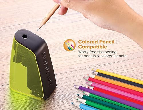 Miniatura 3 de Bostitch Office Sacapuntas de batería, bandeja con bisagras, compatible con lápices de colores, verde (BPS2-GREEN)
