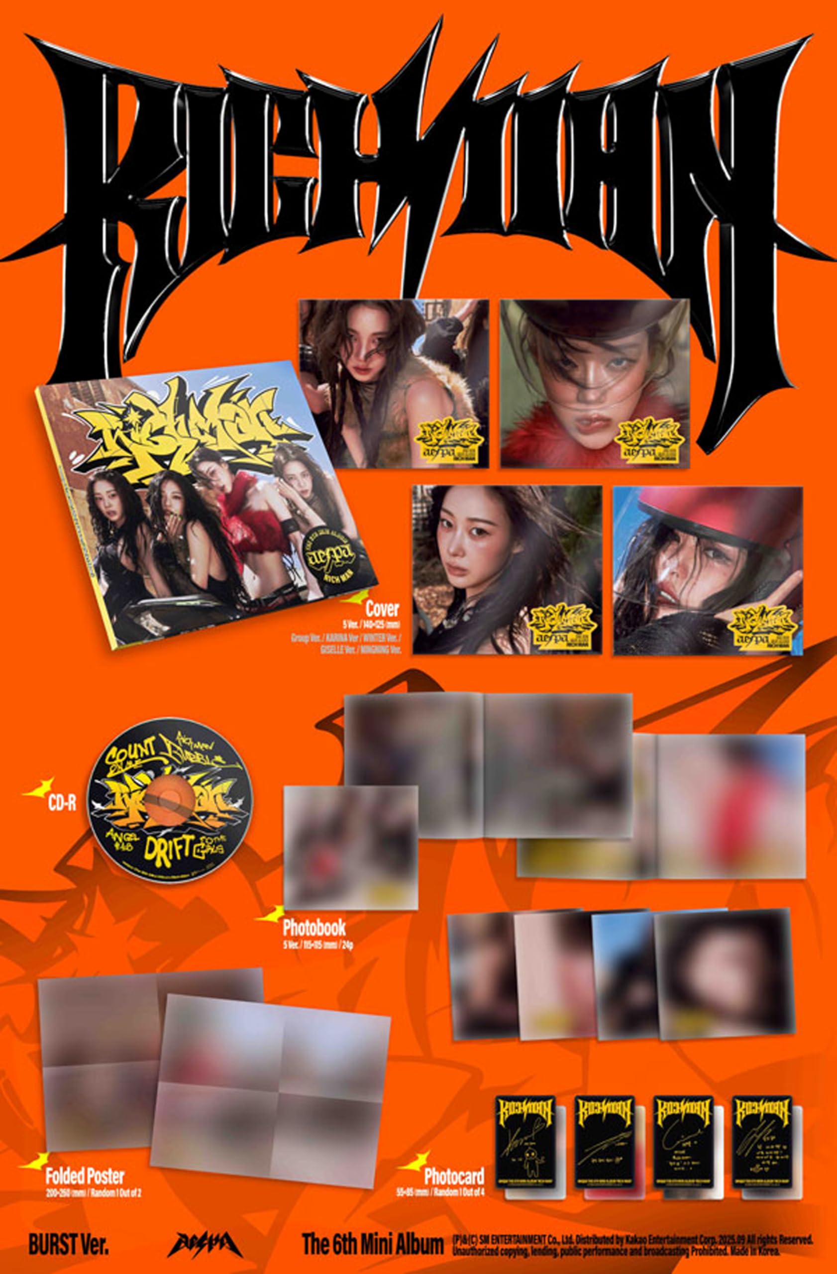 Amazon.com: aespa RICH MAN 6th Mini Album (BURST - WINTER Ver