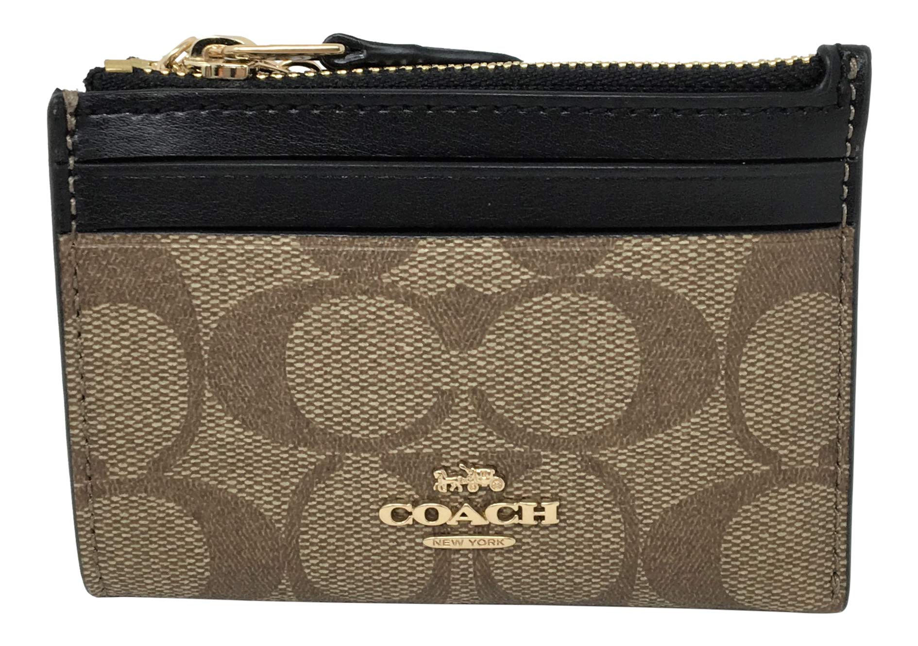 小物 Like new coach signature mini coin case NWT Coach Mini Skinny ID Case Crossgrain Key Ring Coin Case