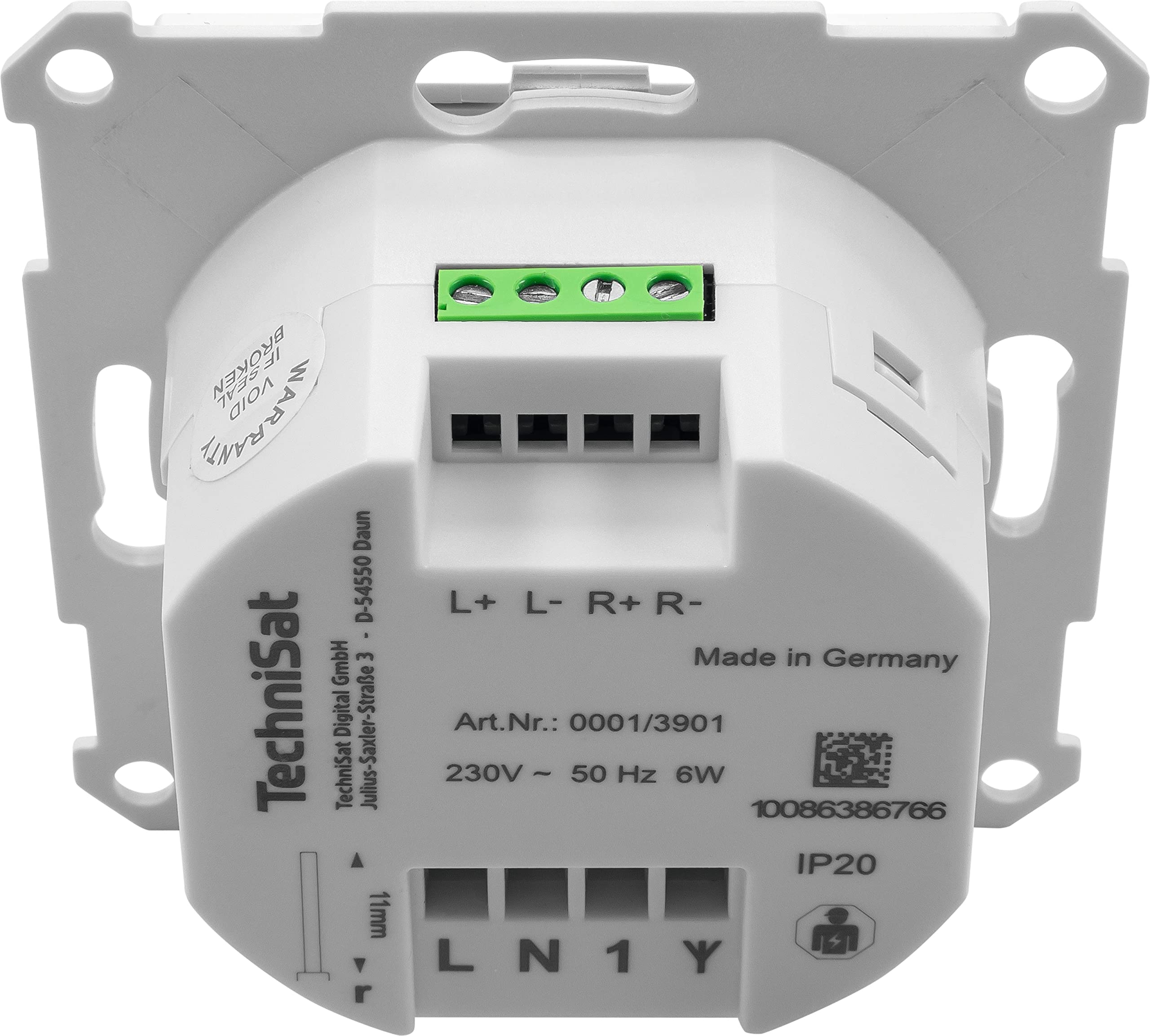 TechniSat DIGITRADIO UP 55 - Radio Dab+ encastrable pour Un Montage Flexible (Dab, FM, réception Bluetooth, écran OLED dimmable, Alarme et minuterie de Sommeil, 2 Watts) Frontale RAL 9016, Blanc