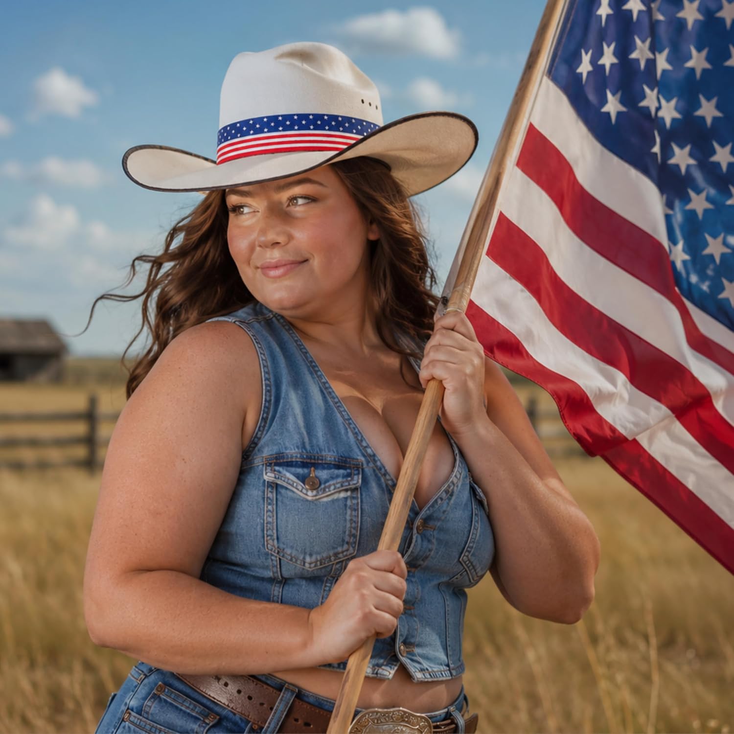 Gamboa American Flag Cowboy Hat Band for Men Women Patriotic Western Cowgirl Hat Belt 4th of July Festival Headband