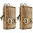 FRTKK 2 Pack Molle Pouches - Tactical Compact Water-Resistant EDC Pouch Small Utility Pouch Bags (Patch Included) (2 Pack-Tan 3)