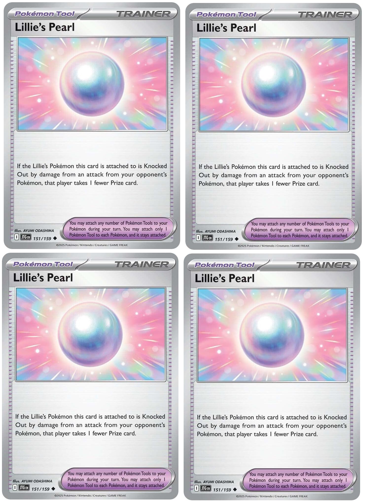 Lillies Pearl 151 159 Journey Together Pokemon Trainer Playset x4 Card Lot