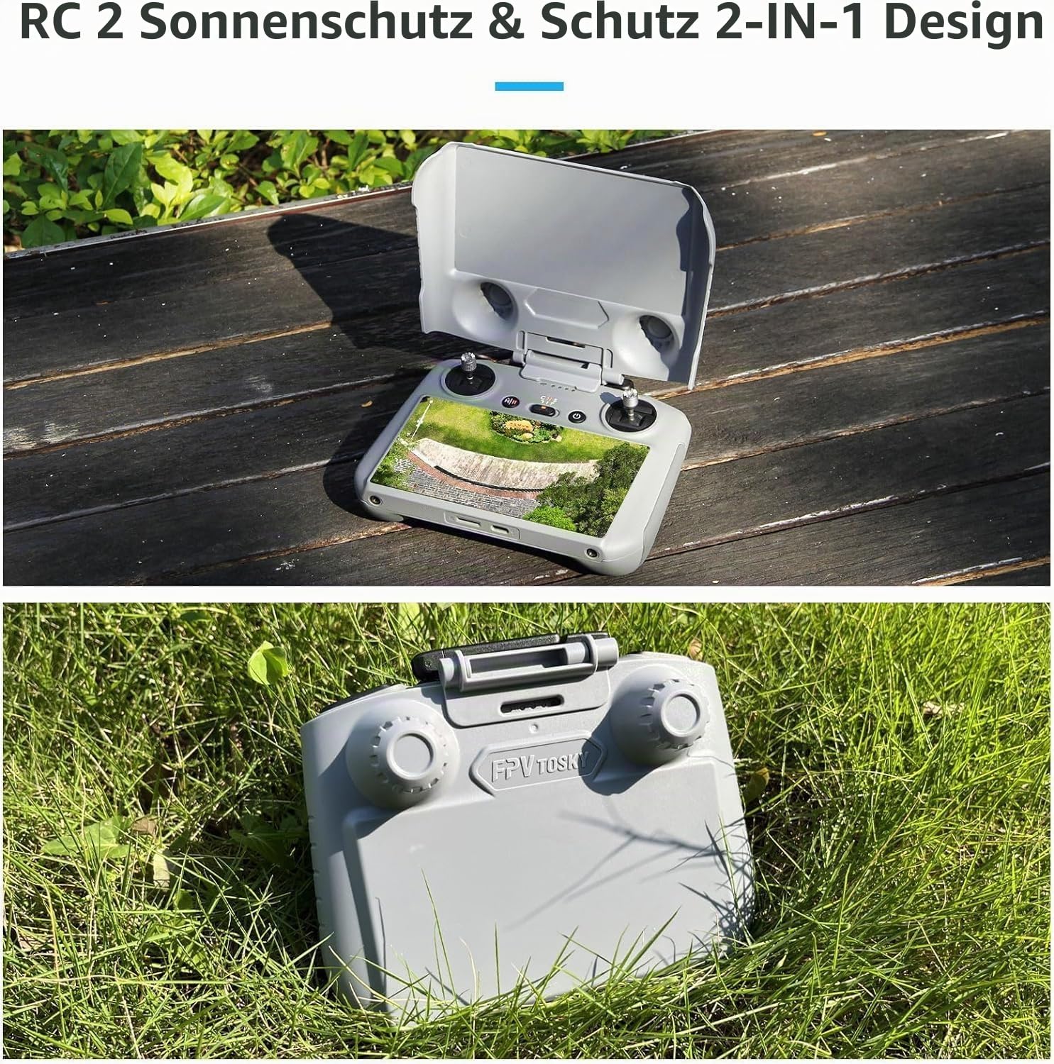 FPVtosky Zweilagig Wasserdicht Koffer für DJI Mini 4 Pro | ND Filter Set | Landepad | Lanyard | RC-2 Sonnenblende | RC-2 Bildschirmschutz,für DJI Mini 4 Zubehör (7 in 1 Kit)