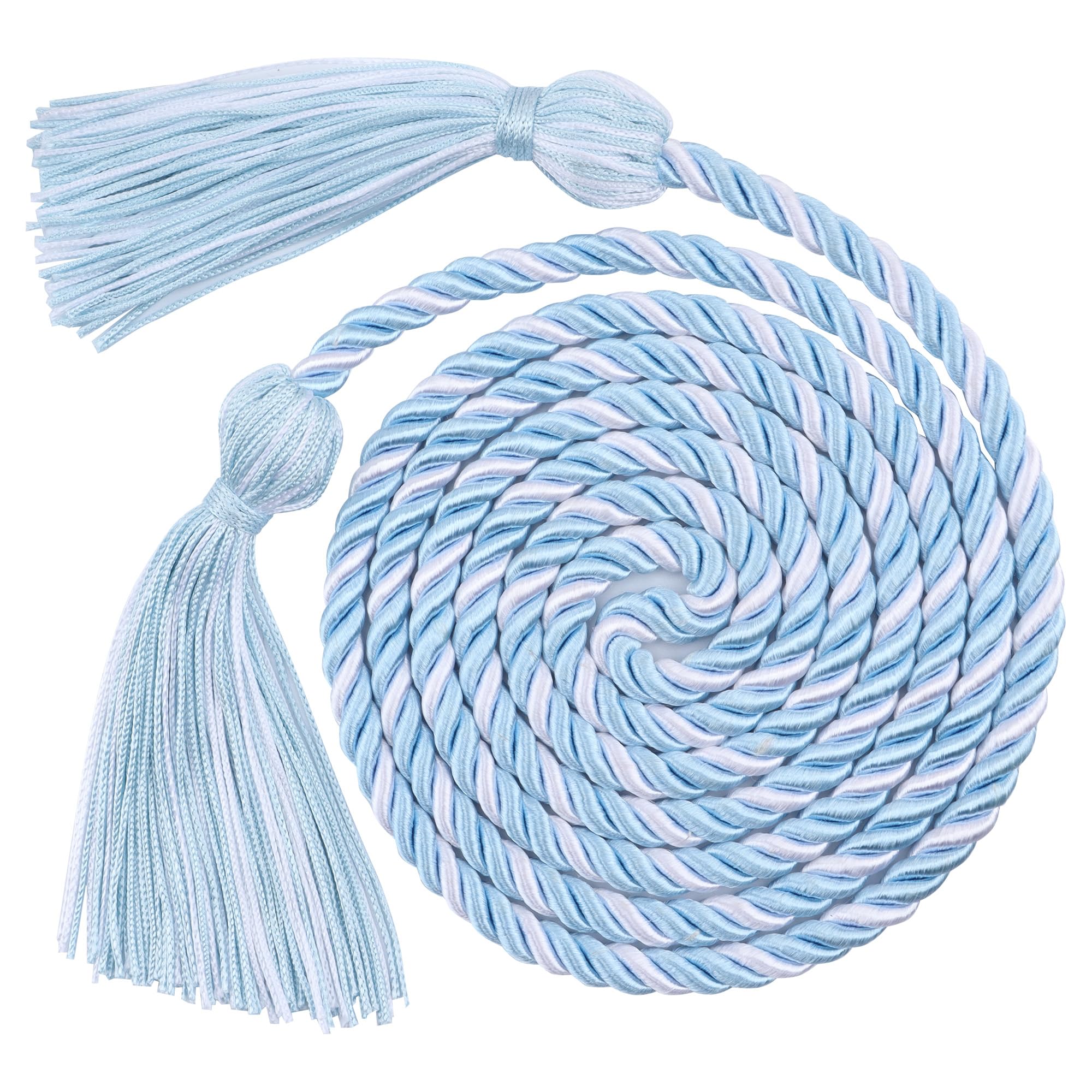 Photo 1 of Graduation Cords, Cords for Graduation 2026, Light Blue White 68" Grad Chords Honor Cord Tassel Ropes for Grad Accessories Party Decorations Ceremonies College Students Master Doctoral Bachelor Gown