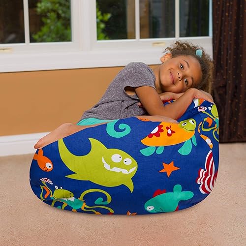 Miniatura 150 de Posh Beanbags - Sillón puff Lienzo Animales Bosque Critters,Lienzo Pájaros en Blanco,Lona Chevron Negro y Blanco,Tela para colorear lienzo - Mundo