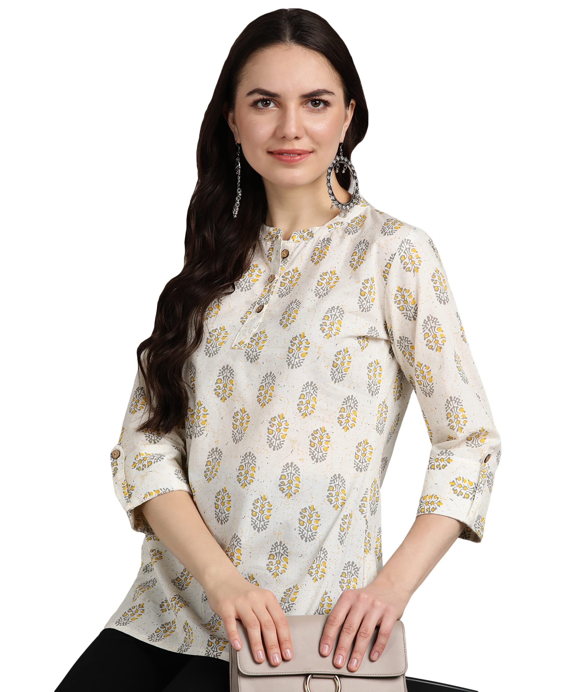 blocks of india Cotton Hand Printed Short Kurti for Women-picture-15