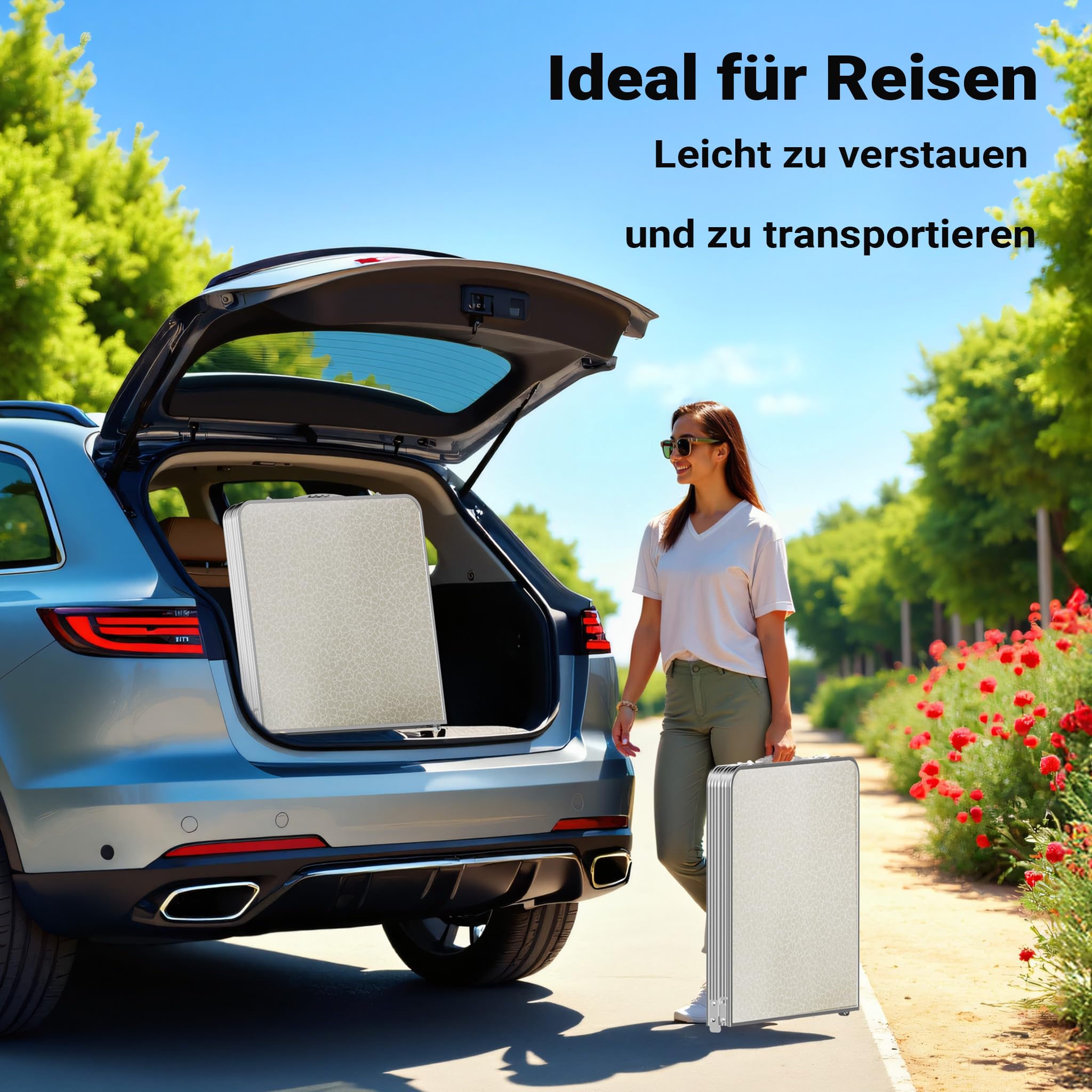 Wiltec Campingmöbel Set 5tlg. Campingtisch mit Stühlen höhenverstellbarer Tisch Plus 4 Campingstühle Aluminium Sitzgarnitur Campingtisch klappbar Klapptisch Camping Garnitur faltbar