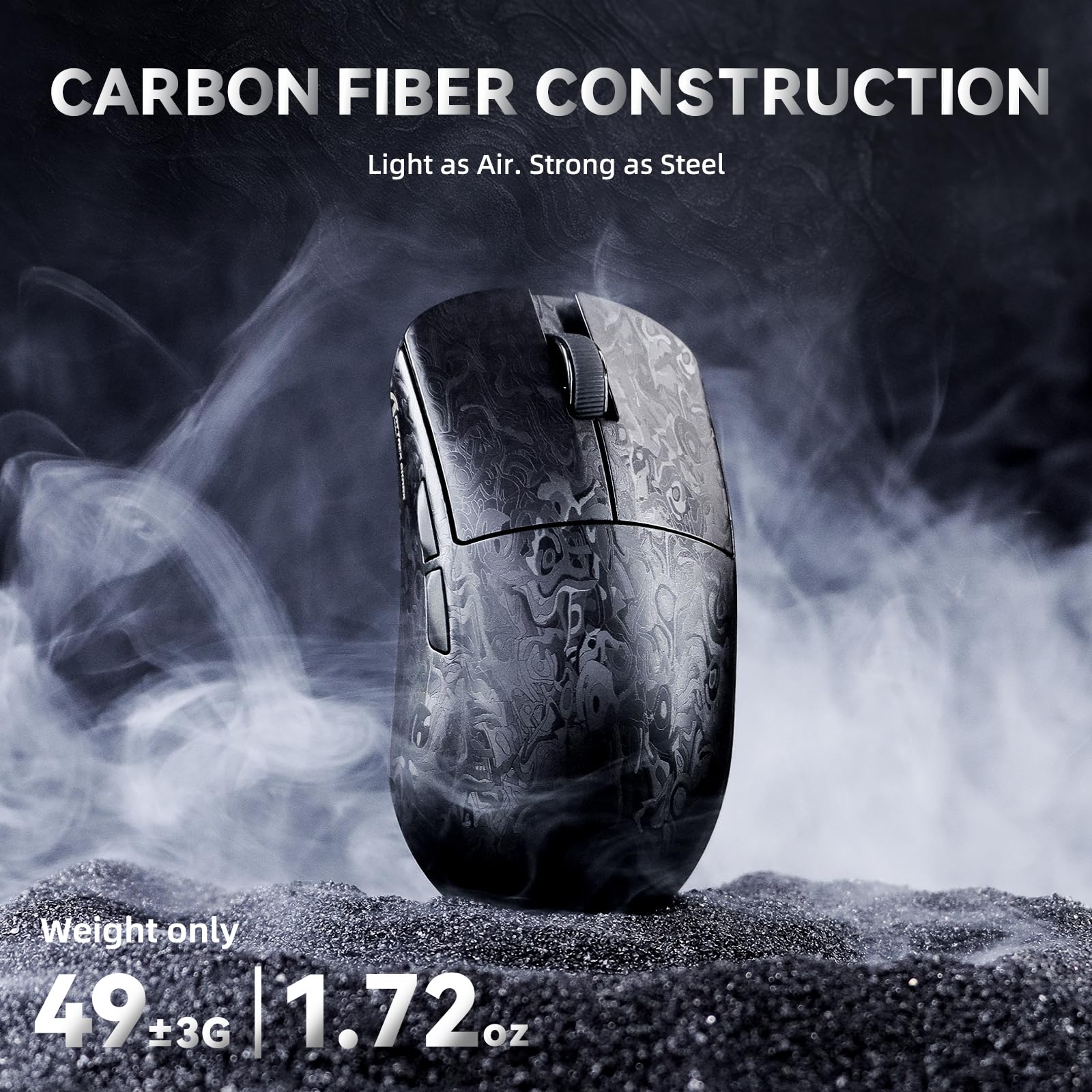 ATTACK SHARK R68 HE&R11 Ultra Carbon Fiber Gaming Keyboard and Mouse Combo,8KHz Rapid Trigger Wired Keyboard,0.005mm RT Accuracy,Immersive RGB+49g 8000HZ Wireless Mouse PAW3950MAX,42K DPI,Coiled Cable - 5