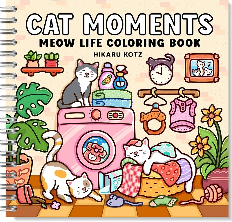 Momentos de gatos: Libro para colorear Meow Life para adultos y adolescentes