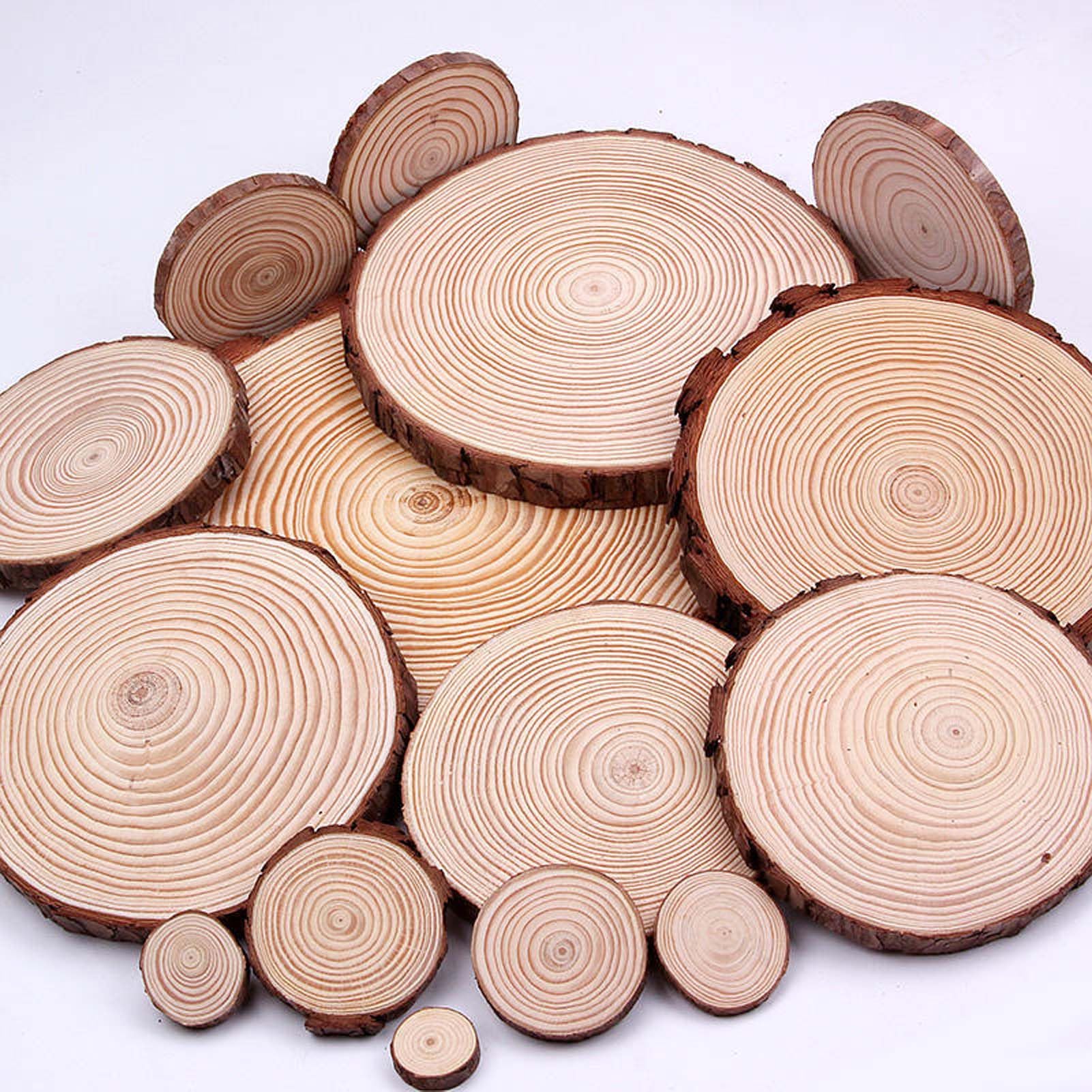 Rodajas de Madera 5-6 cm, 80 piezas troncos madera decoracion, 0,5 cm de grosor