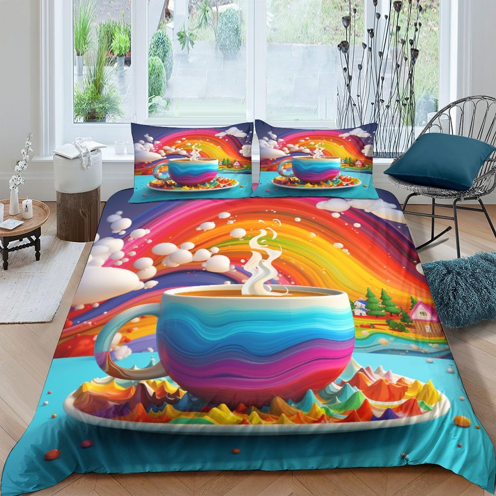 Housse de couette ultra douce en microfibre premium couleur café haut de gamme 220 x 240 cm