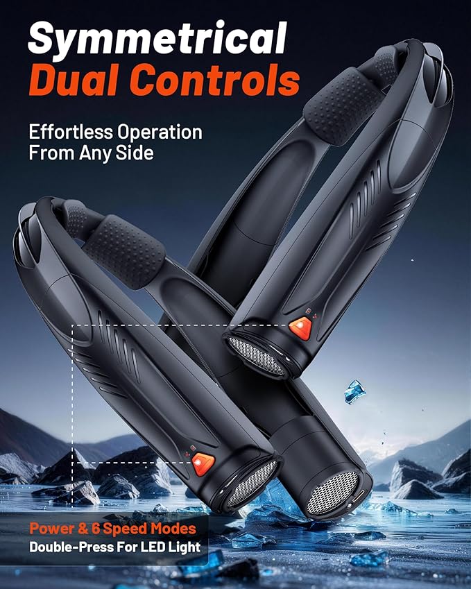 Ventilador Portátil de Cuello con 6 Velocidades y Luz LED miniatura 6