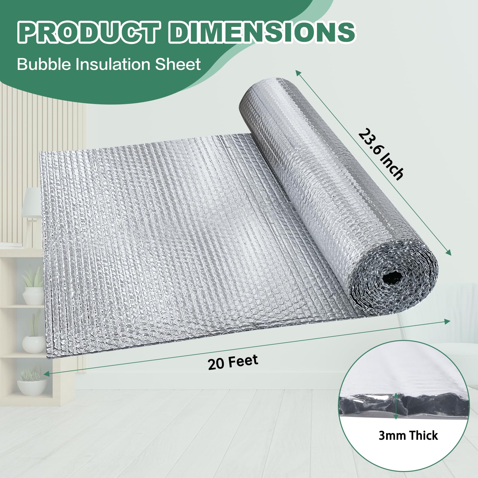 Film Réflecteur Aluminium Pour Fenêtre - Isolation Thermique Anti-Chaleur, Pour Maison, Voiture, Combles, Camping-car