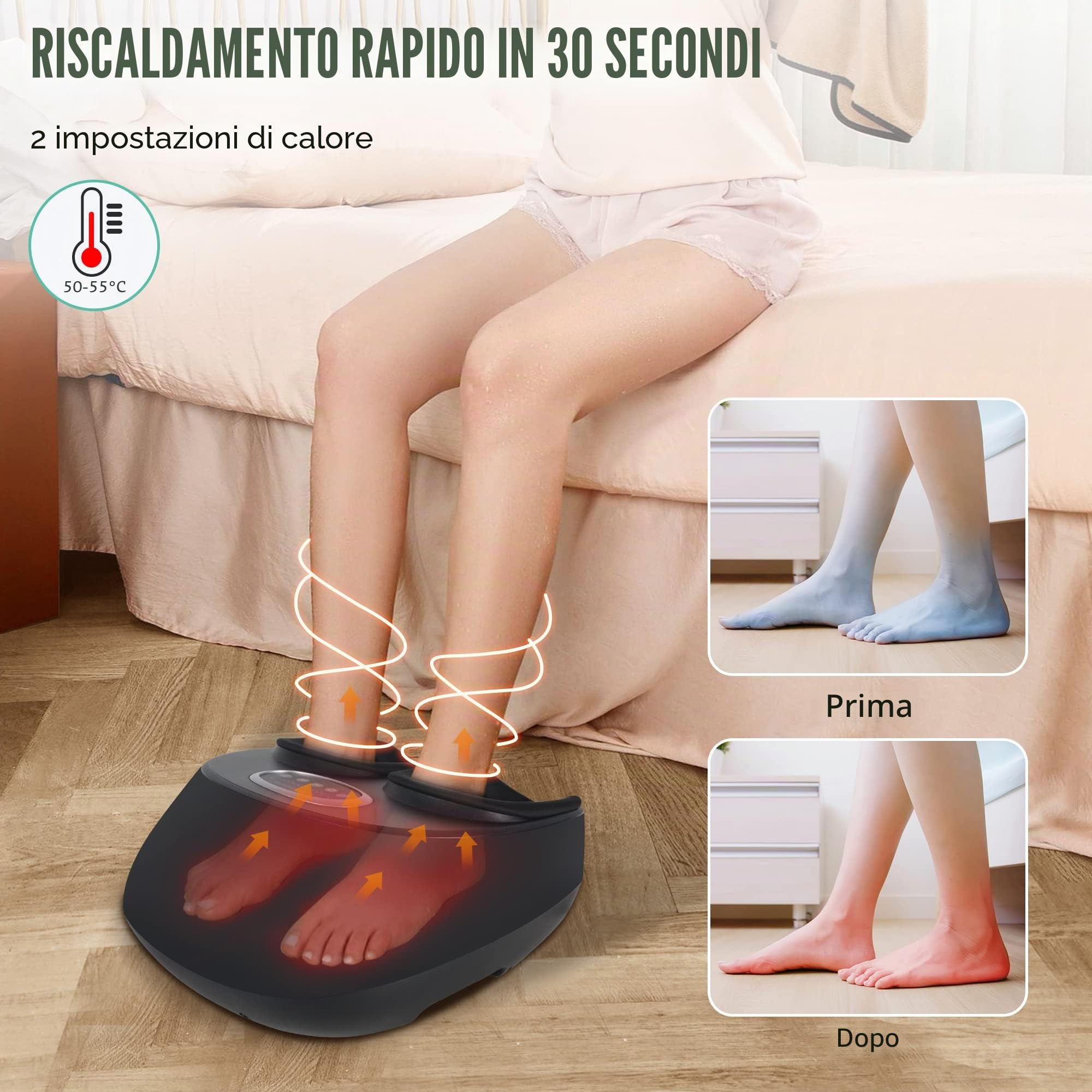 Snailax Massaggiatore elettrico per piedi con calore, massaggiatore per piedi Shiatsu elettrico con impastare rulli di compressione, scaldapiedi, regali per donne uomini