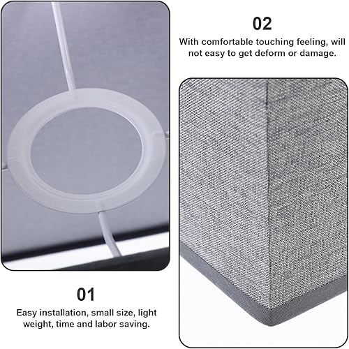 Miniatura 3 de Pantalla de lino versátil de lino para mesa, lámpara de lino natural, fácil montaje, reemplazo de pantallas de lámpara