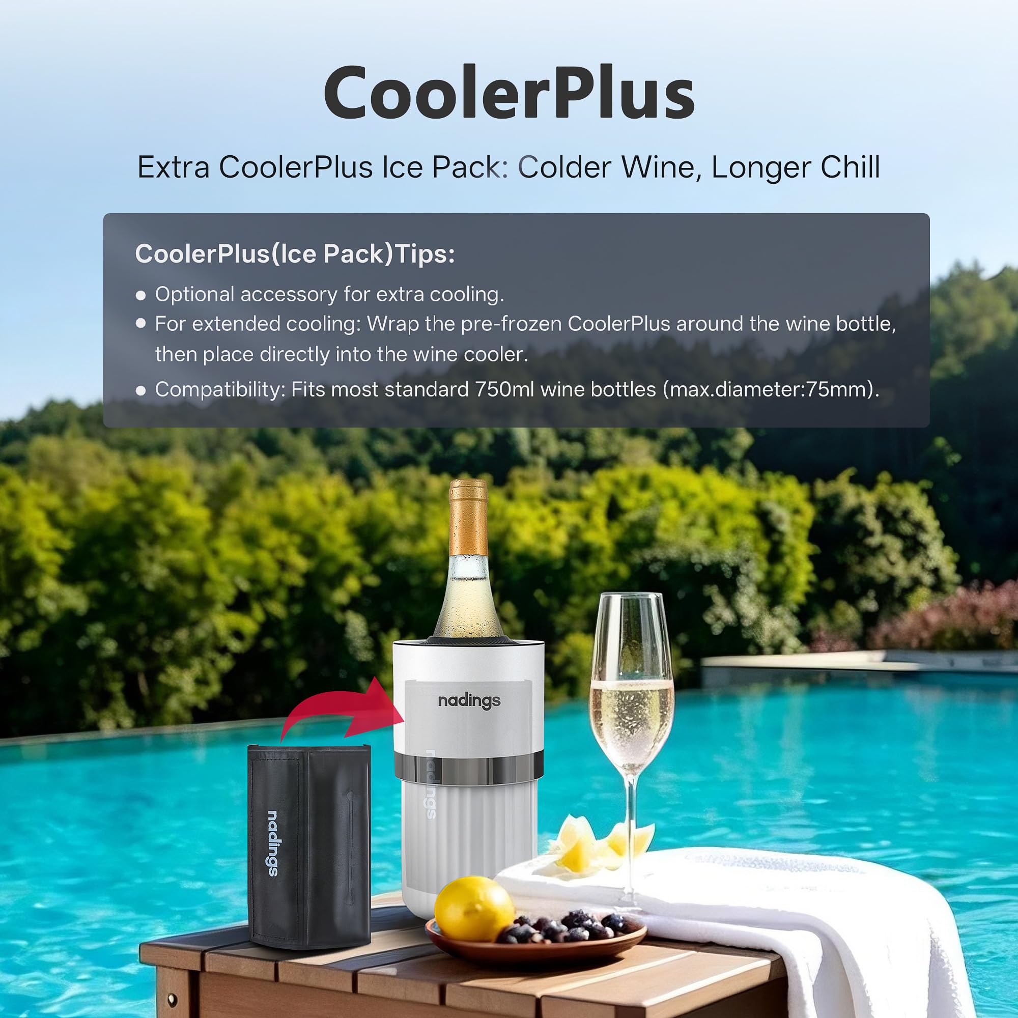 Iceless Wine Chiller, Keeps Cold 6+ Hours, Fits Most Wine Bottles — Amazon image 4