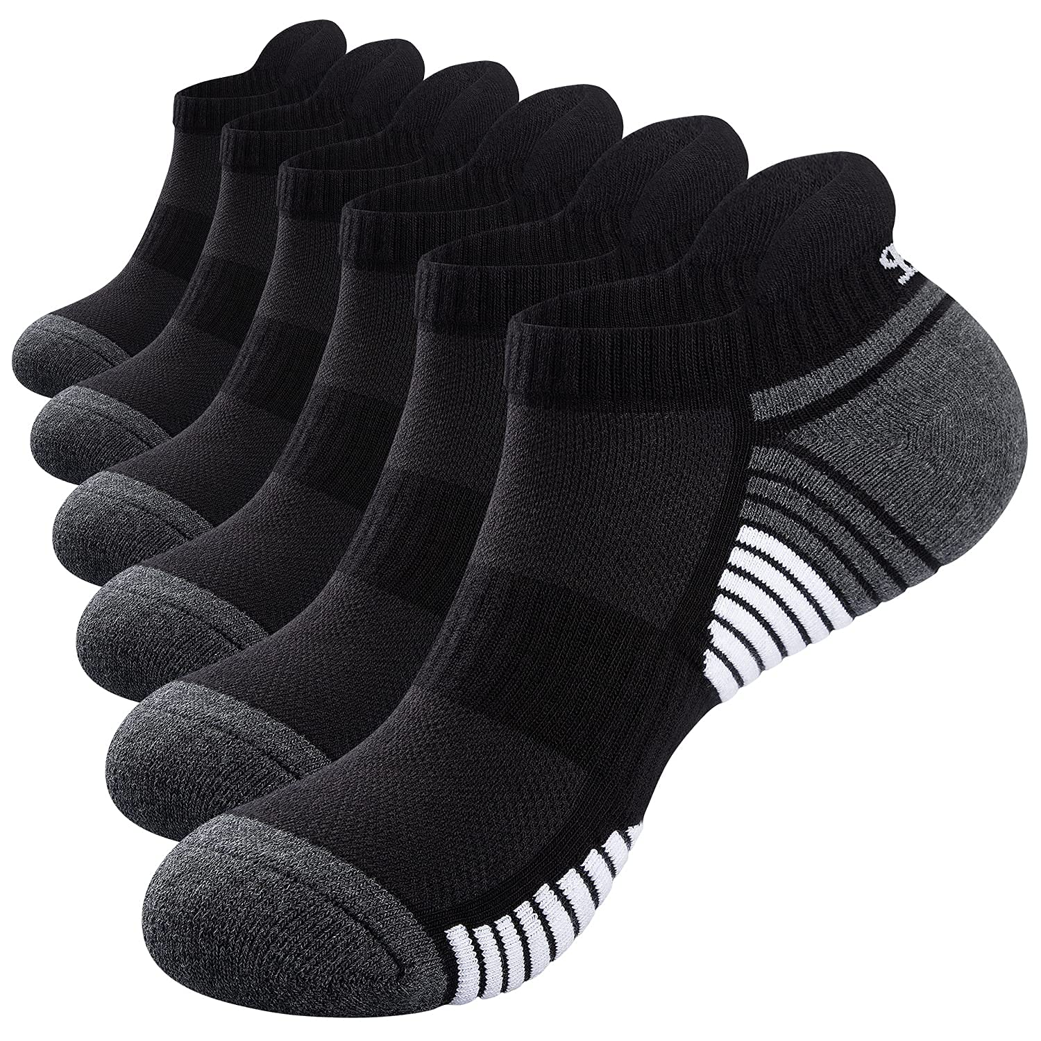 TANSTC Mens Socks, 6 Pairs AntiBlister Cushioned Breathable Running