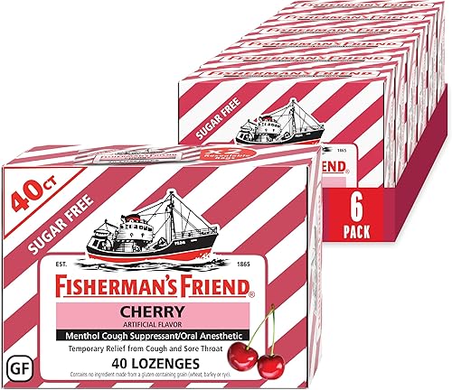 Miniatura 10 de Fisherman's Friend Gotas para la tos, supresor de la tos y pastillas para el dolor de garganta, miel y limón sin azúcar, 5.52 mg mentol, 240 gotas