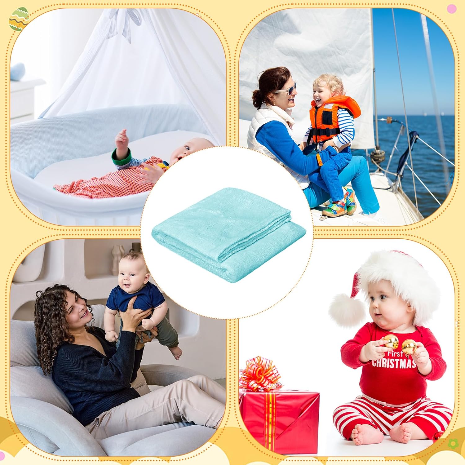 Newwiee 10枚 ふわふわベビーブランケット 30インチ x 40インチ 男の子と女の子向け ふわふわフランネルフリース ベビ