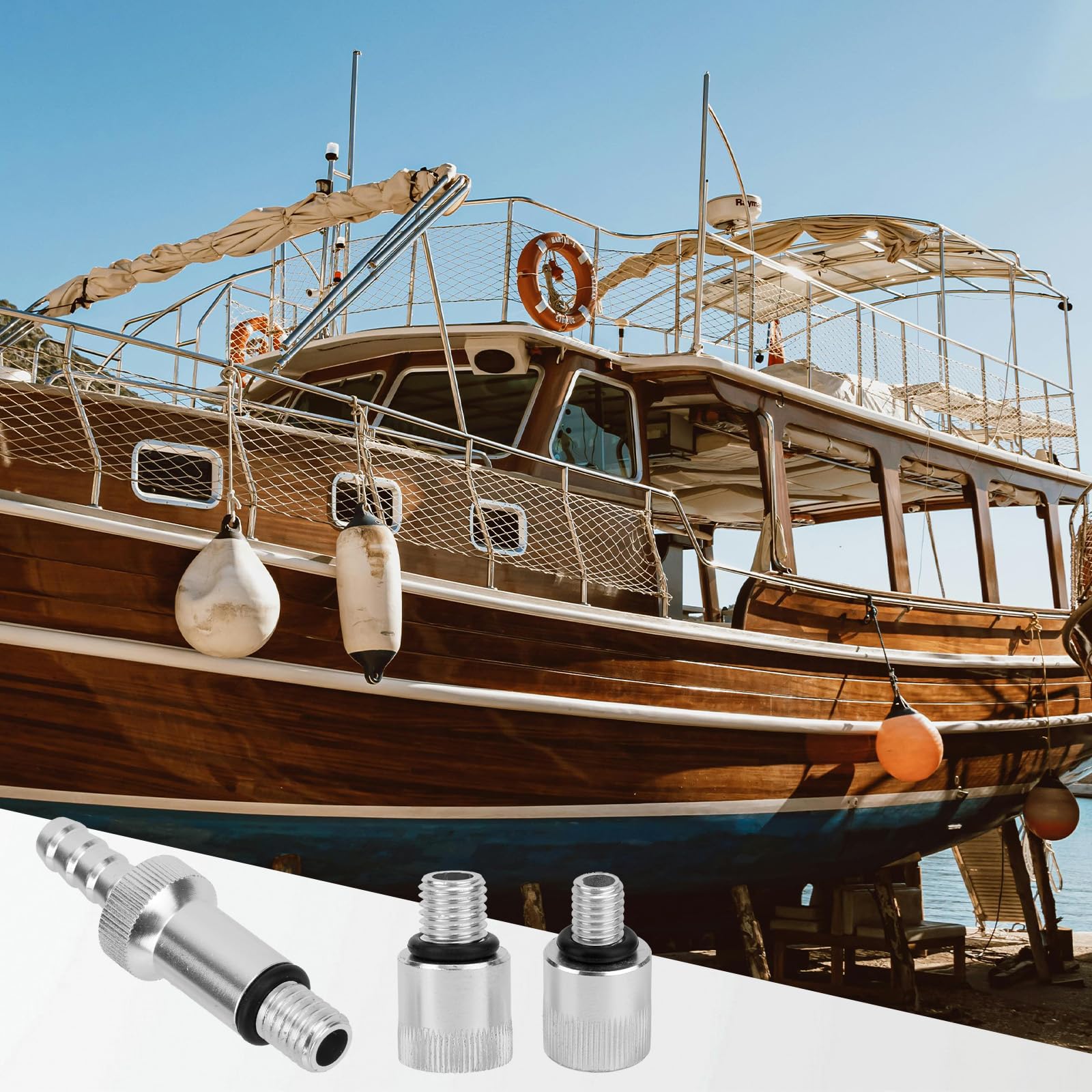 6pz Adattatore Pompa Dell'Olio Dell'Unità Inferiore, Alluminio Durevole Adattatori Pompa Unità Inferiore Inclusi Connettori Girevoli e Giunti Maschio per Manutenzione del Motore Fuoribordo