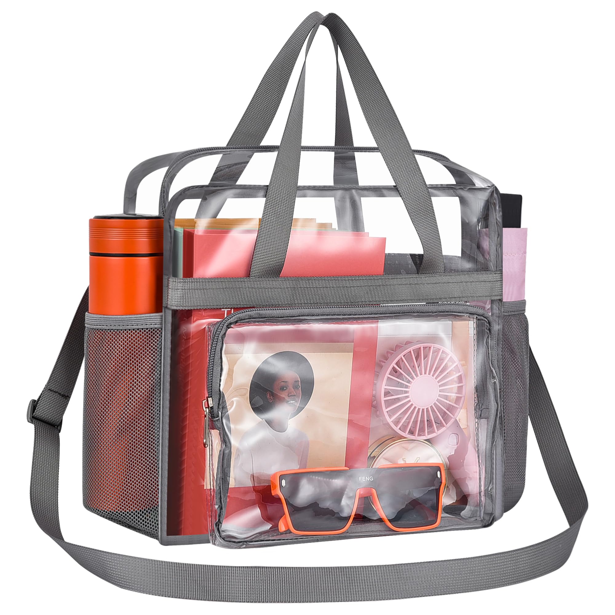 Oraben Clear Tote Bag Clear Bag Stadium Approved 12x6x12 Stadium Bag for Work, Sports Games,Gym