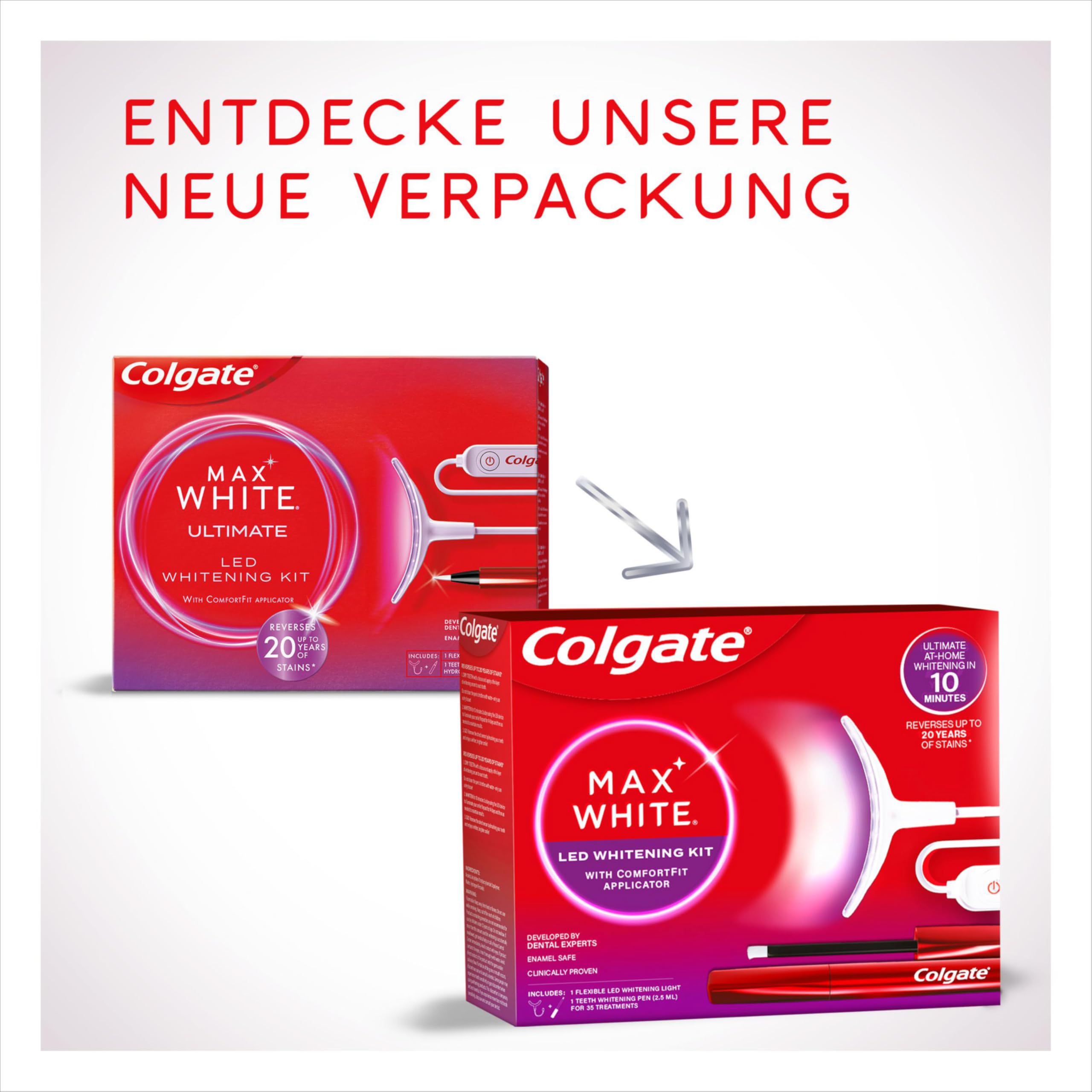 Colgate Max White LED Whitening Kit + Colgate Max White Overnight Whitening-Serum 2.5ml