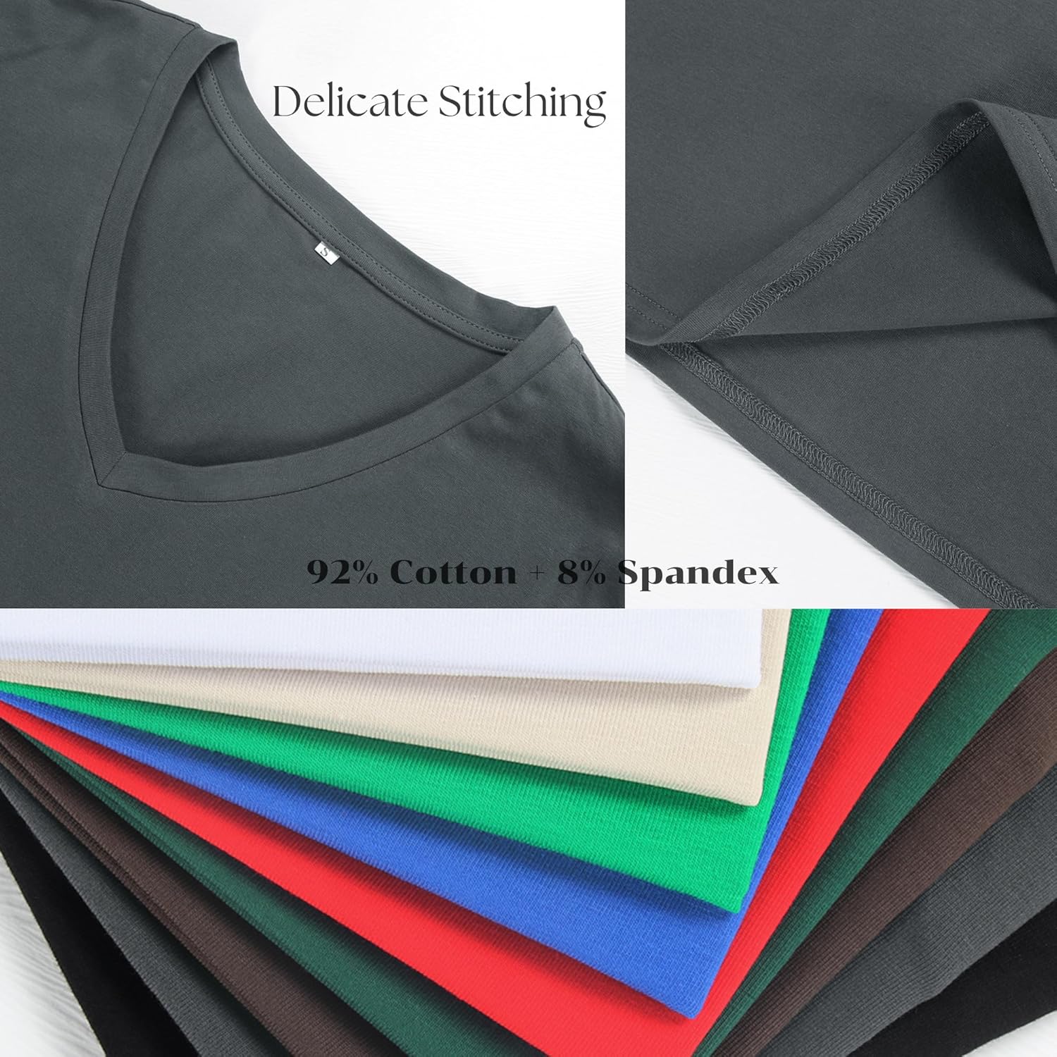 PRIMODA Women's Oversized Crop Tops Boxy V Neck Short Sleeve Cropped T Shirts Loose Summer Workout Crop Tee Tops - Image 5