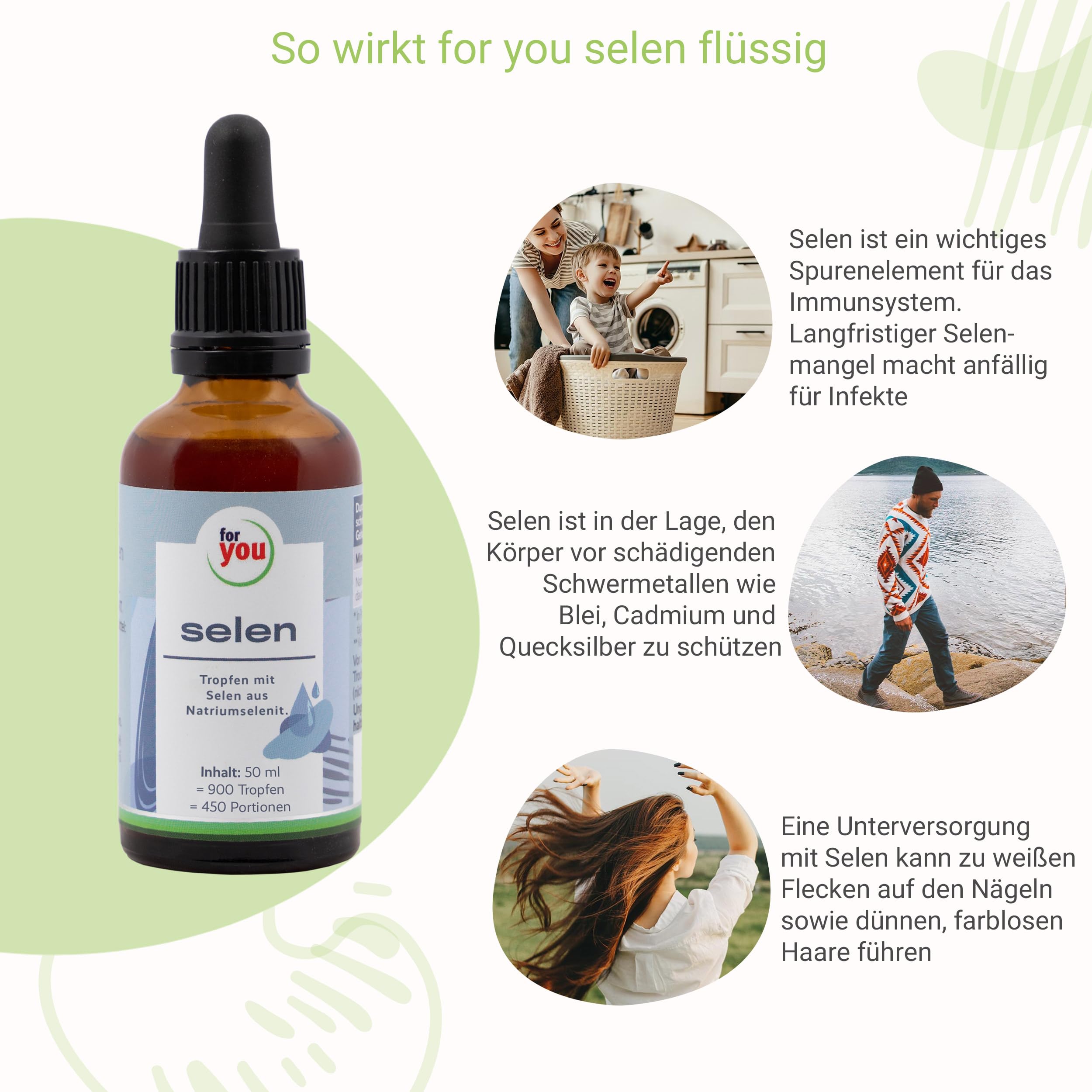 for you selen Tropfen Doppelpack - Mit Milchsäure für die ideale Aufnahme - 220µg Natriumselenit davon 100µg Bioaktives Selen pro 2 TROPFEN - hohe Bioaktivität - laborgeprüfter Premium-Wirkstoff
