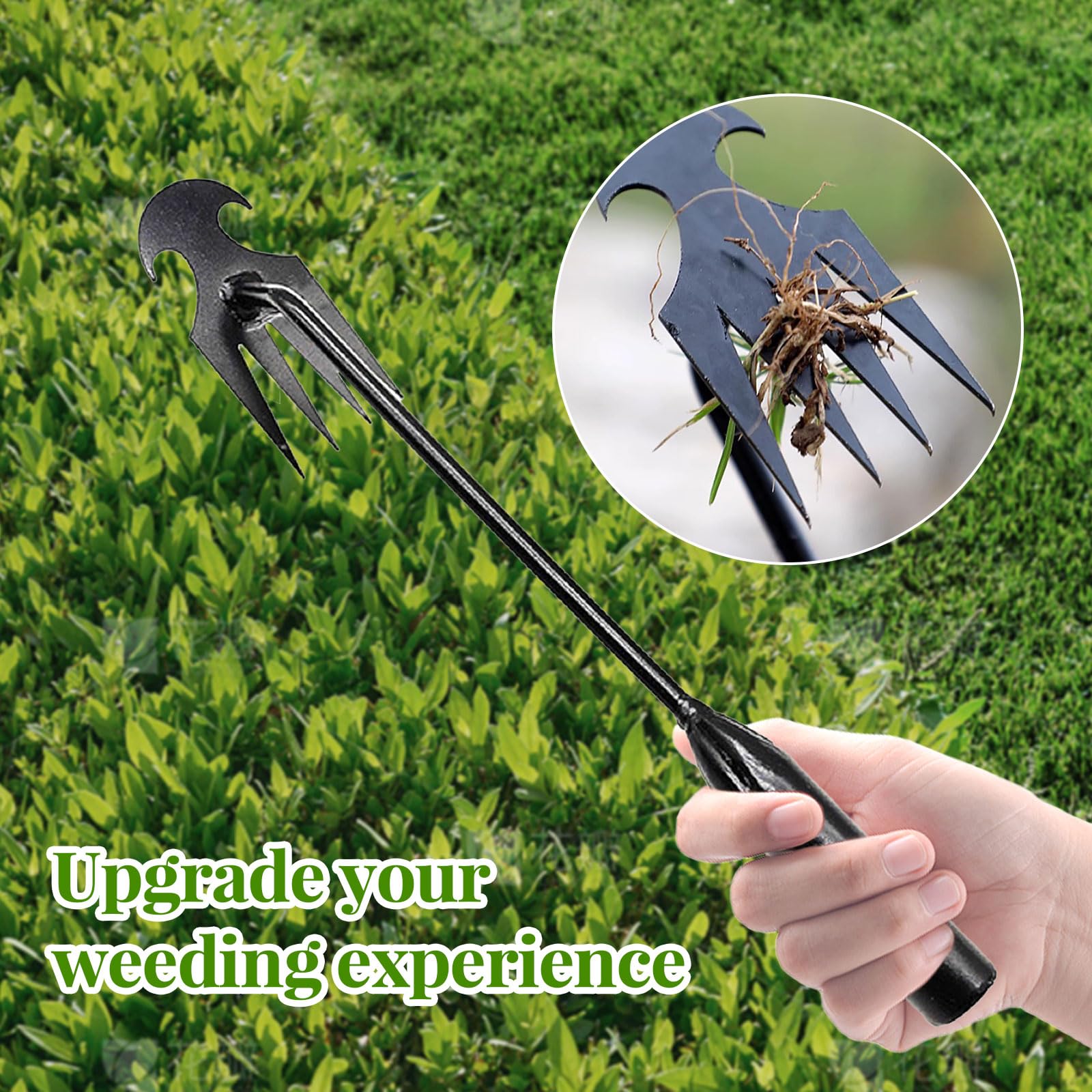2 pezzi in acciaio inox per erbacce, attrezzi da giardino, erbacce manuali, erbacce con manico lungo, pala da giardino, attrezzi da giardino per la rimozione di erbacce da giardino
