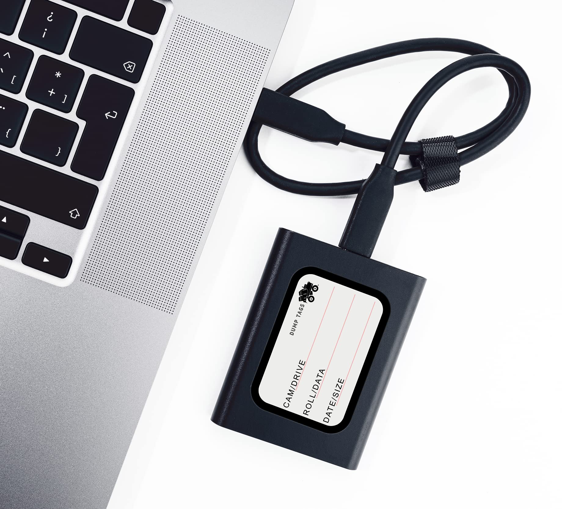 Dump Tags - 50 Removable Labels for SSD's and External Hard Drives *includes Media Card Storage Case