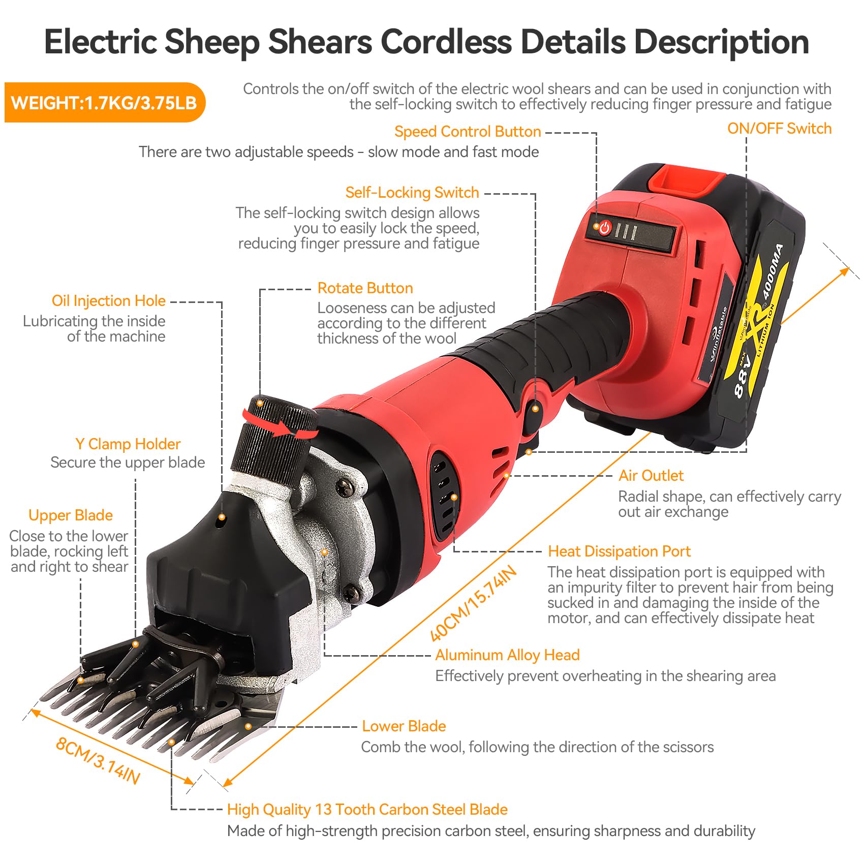 Amazon.com: Cordless Electric Professional Sheep Shears