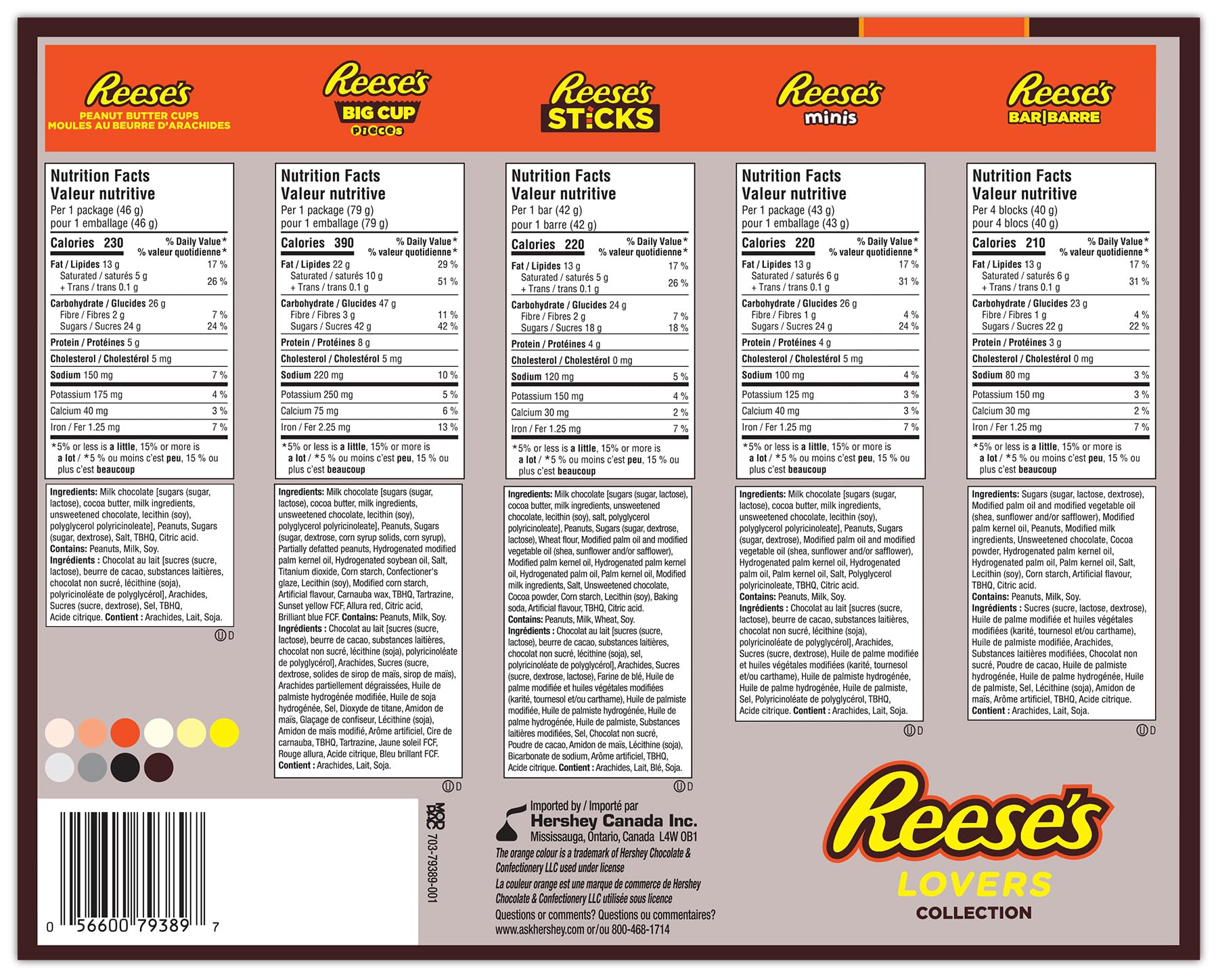 Reese's Lovers Gift Box, Assorted Chocolate Peanut Butter Bars, 535g (8 Assorted Bars) – Easter Gift for Chocolate Lovers - 2