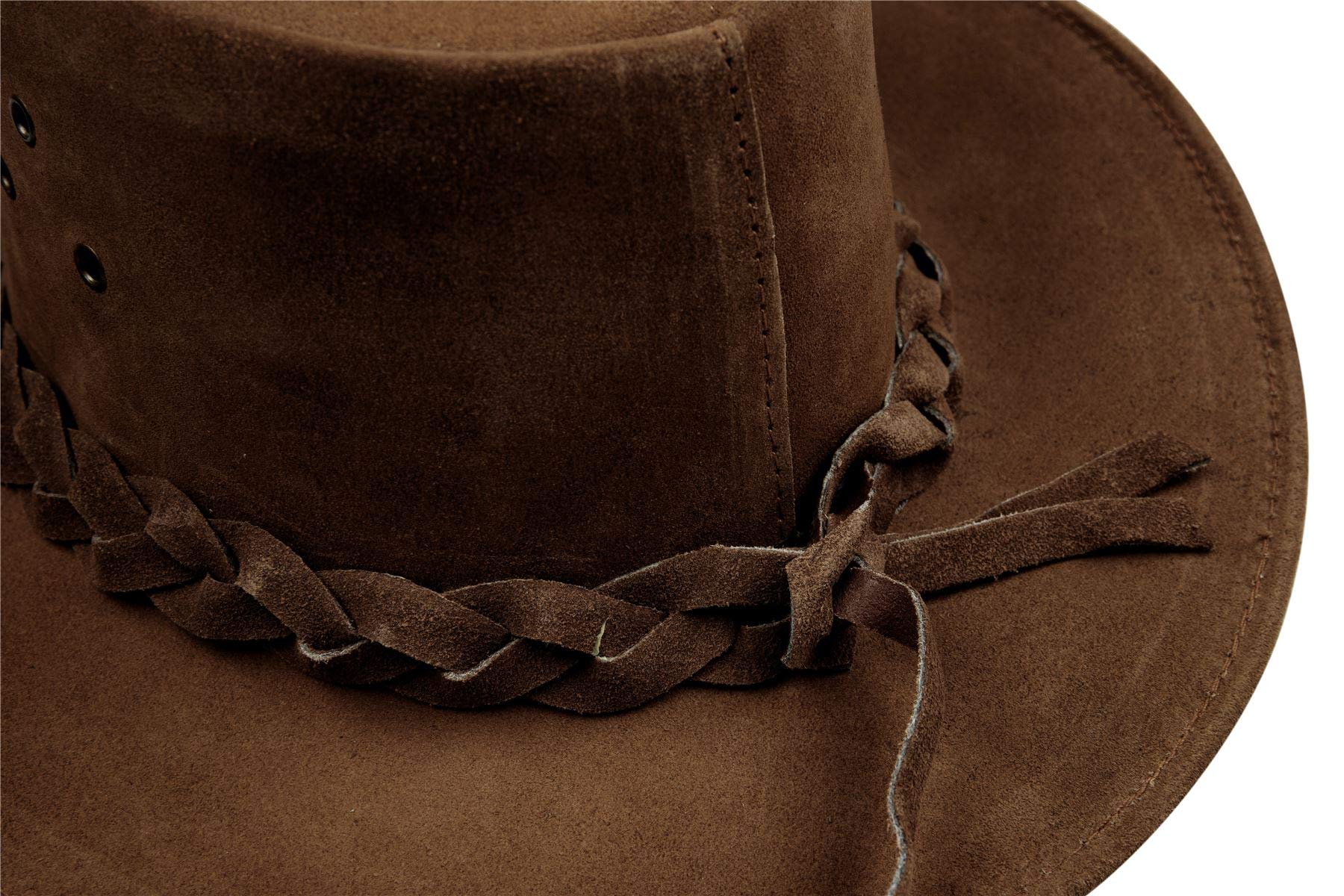 TruClothing.com Cappello Cowboy Unisex in Pelle Vera Scamosciata Stile Classico Australiano