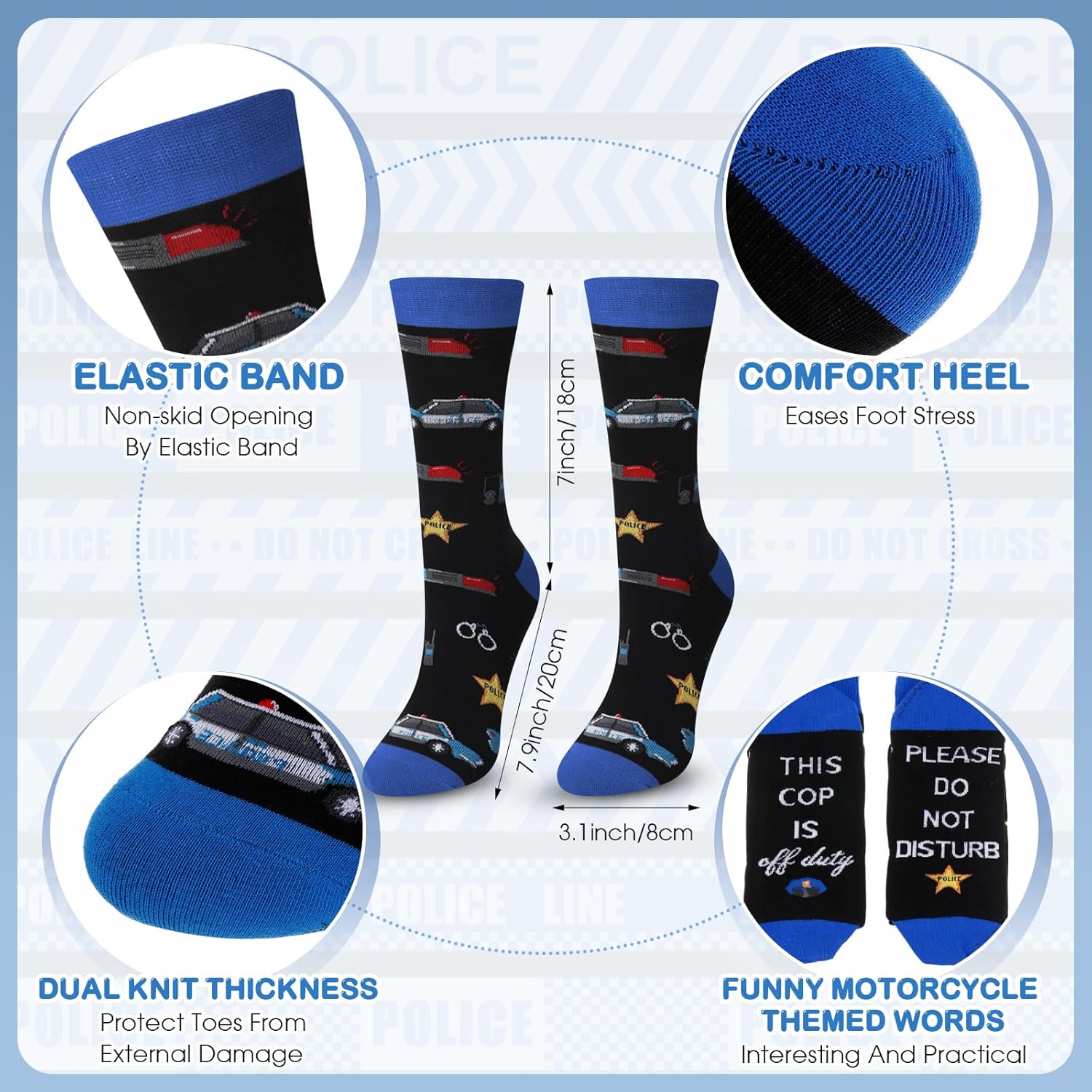 Chuarry Graduation Police Gift Set for Men, 20 oz Stainless Steel Tumbler and Socks, Police Academy Graduation Gift, Law Enforcement Christmas Birthday Party Favor for Cop - Image 3