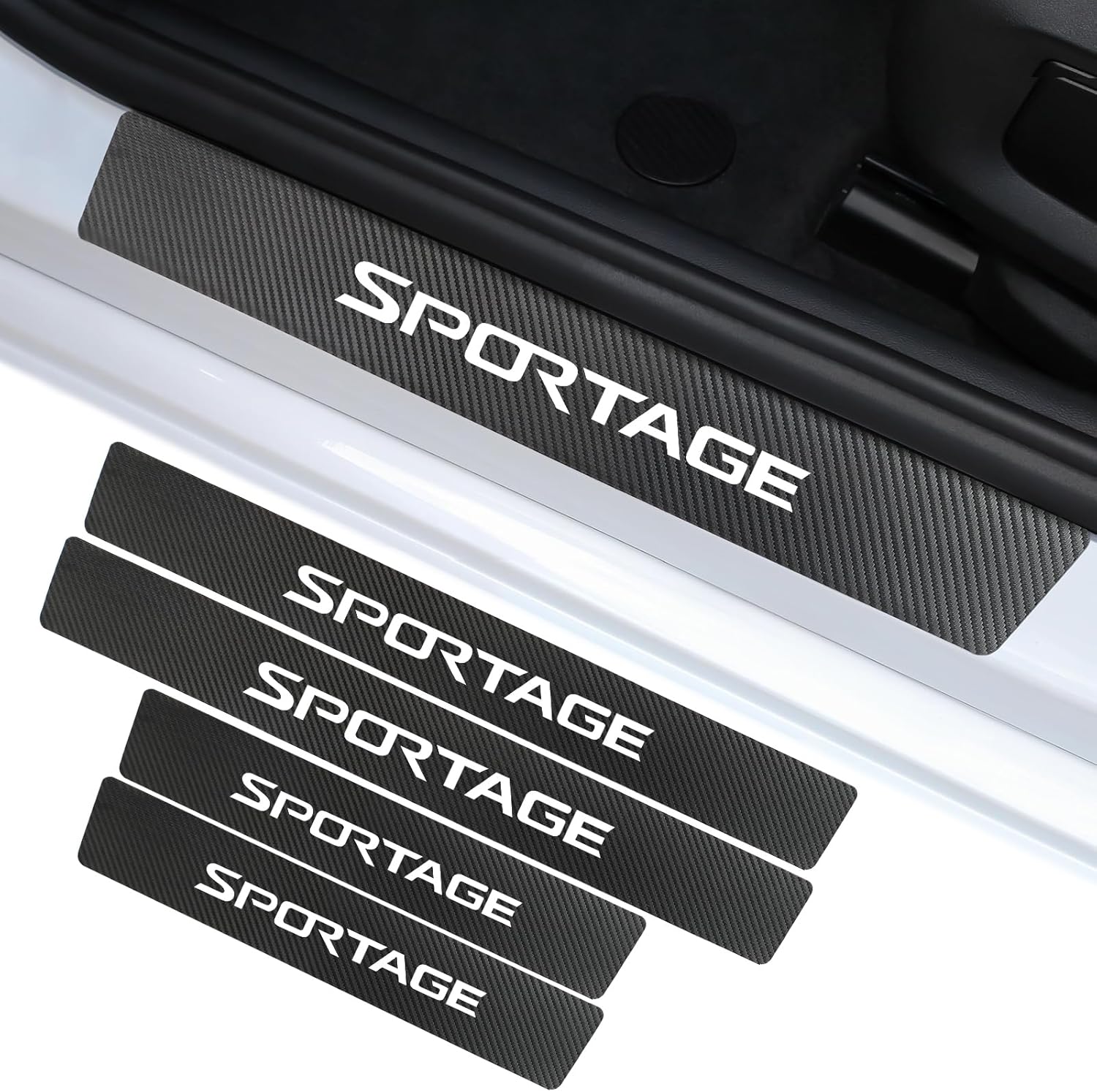Car Door Sill Protector Compatible With Kia Sportage Accessories, Guard - View #2
