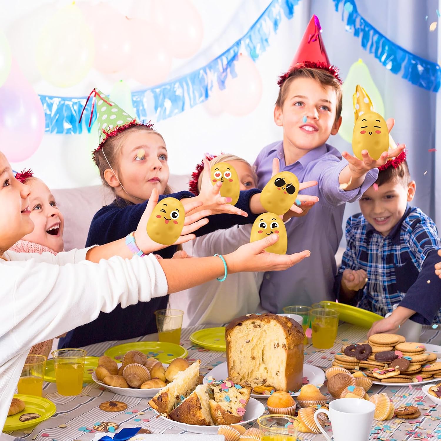 HyDren 100 Sets Funny Potato Stress Ball Bulk Coworker Appreciation Gift Mini Emotional Foam Potato with Inspirational Card Thank You Gift for Employee Staff Teacher Office